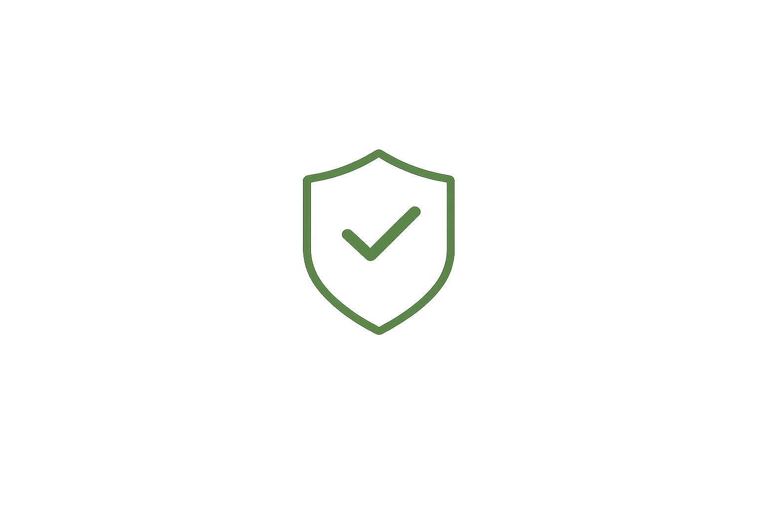 Green shield icon with a checkmark in the center.