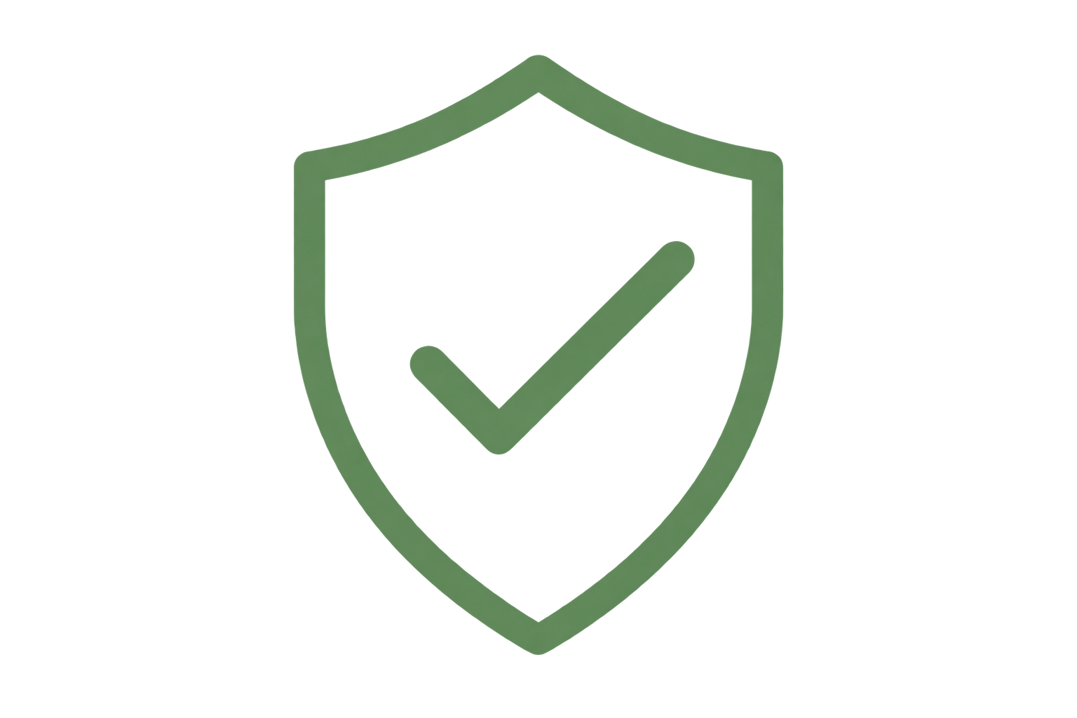 A shield icon with a check mark in the center, symbolizing security or protection.