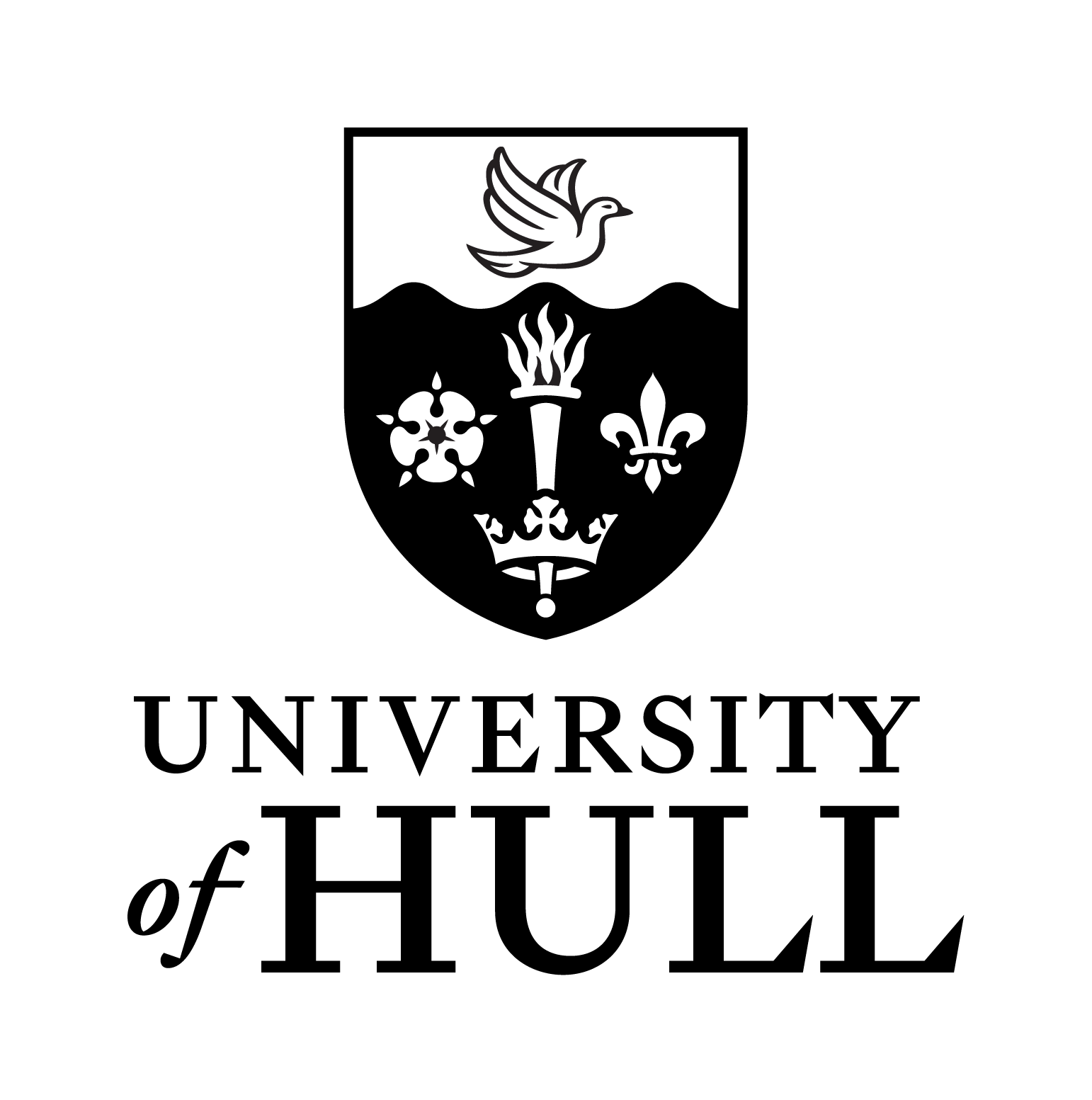 Black logo with a vip sign, a dove, a star, a flame, and a check mark.