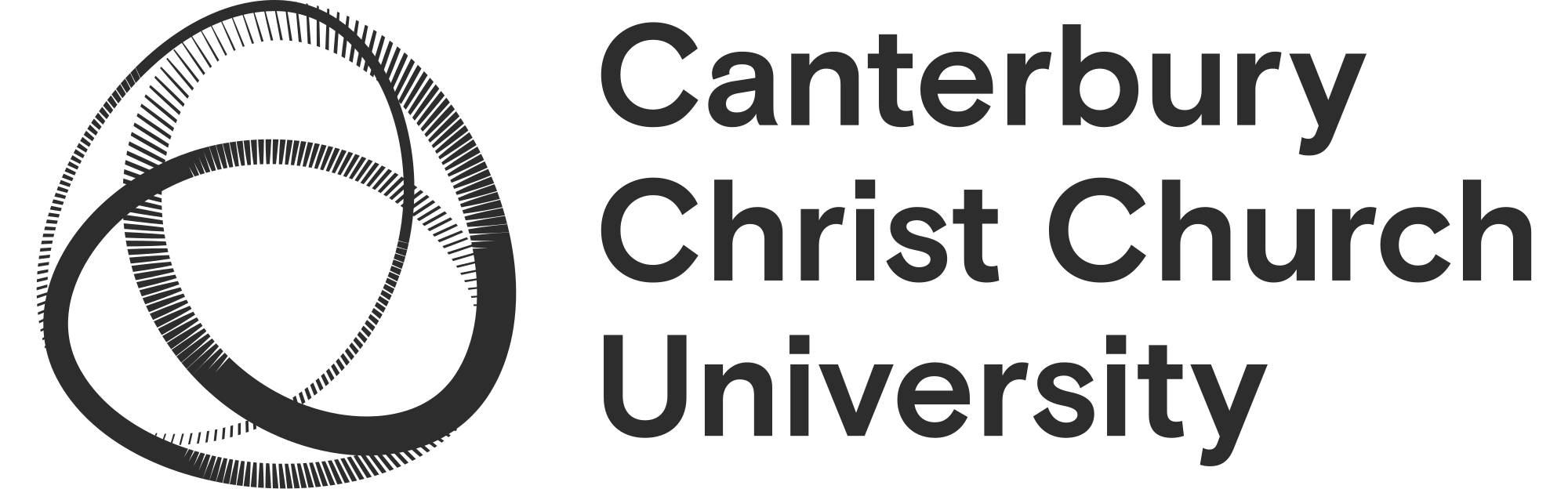 Logo of Canterbury Christ Church University showing overlapping circles and the university's name in bold text.