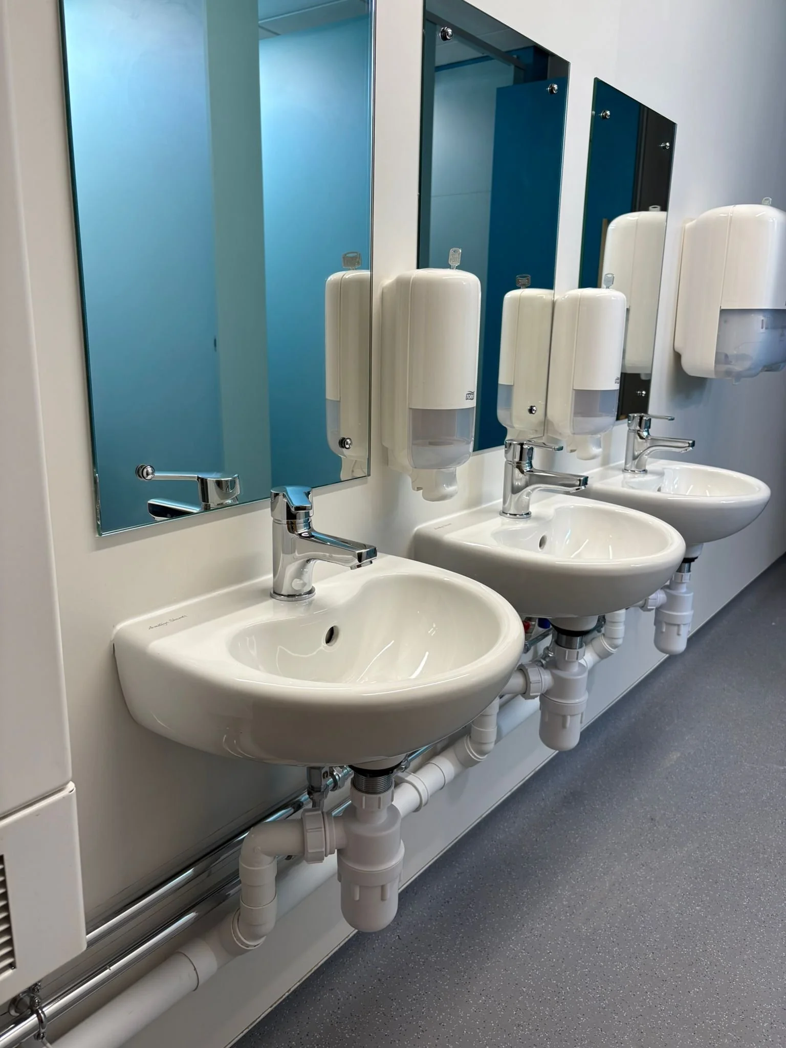 Refurbished accessible toilet facilities at Hecklegirth Primary School delivered by Parc Construction