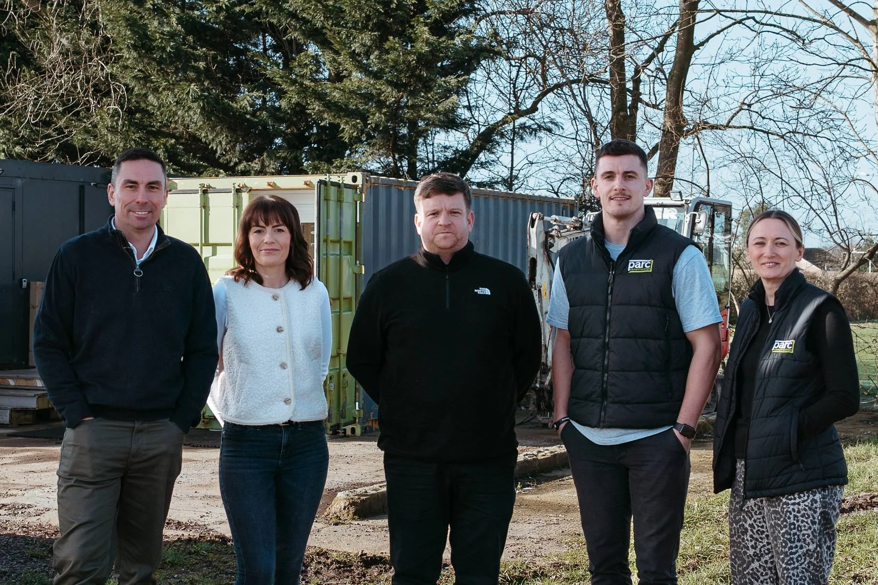 Parc Construction management team pictured at Parc Central in Dumfries, Scotland