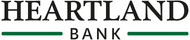 Heartland Bank logo with black text and a green underline.