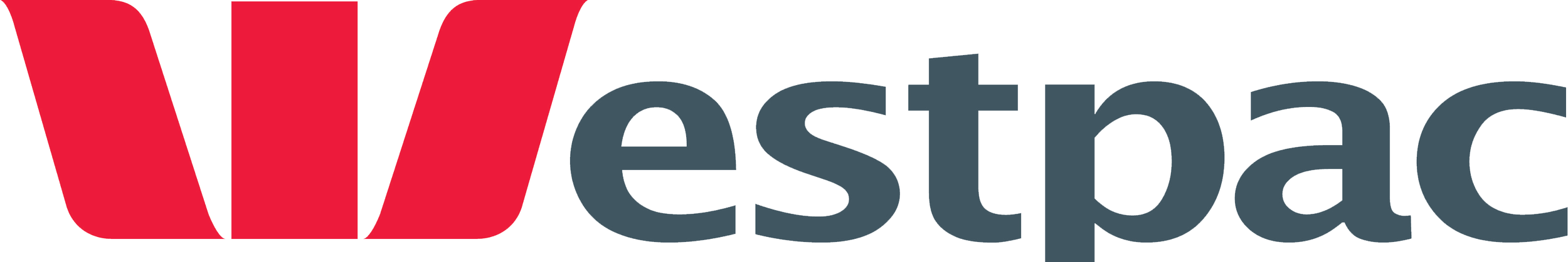 Westpac logo with red and dark gray colors.