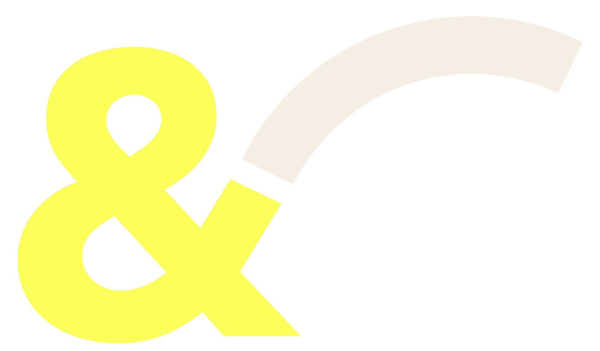 Illustrasjon av et gul ampersand og et grått pil som peker mot høyre.