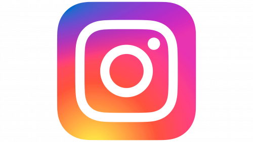 Instagram logo with a multicolored gradient background.
