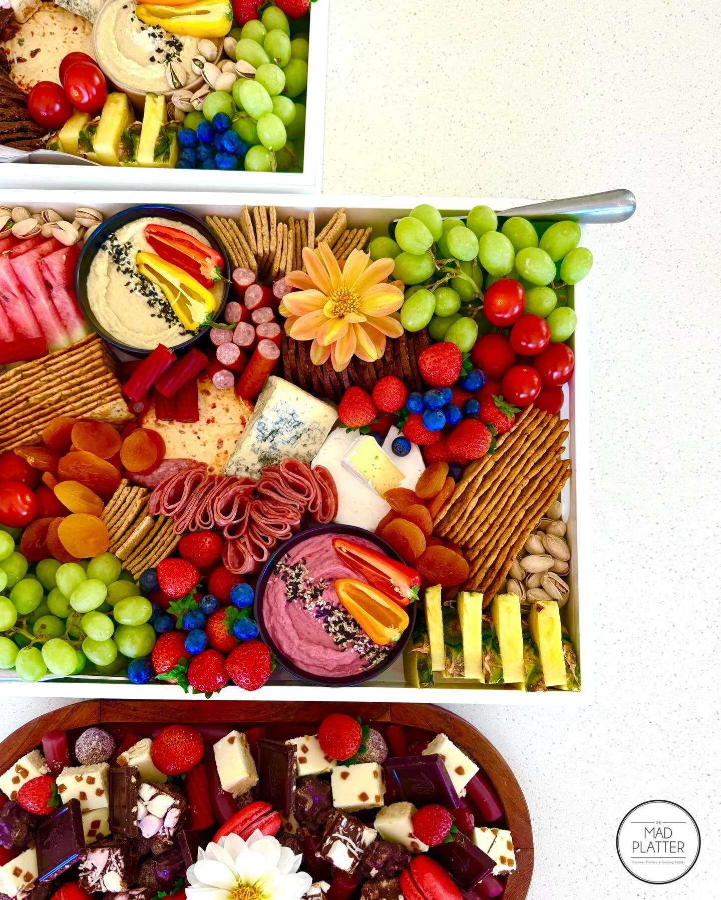 Colourful deliciousness heading out to an opening event 😍😍