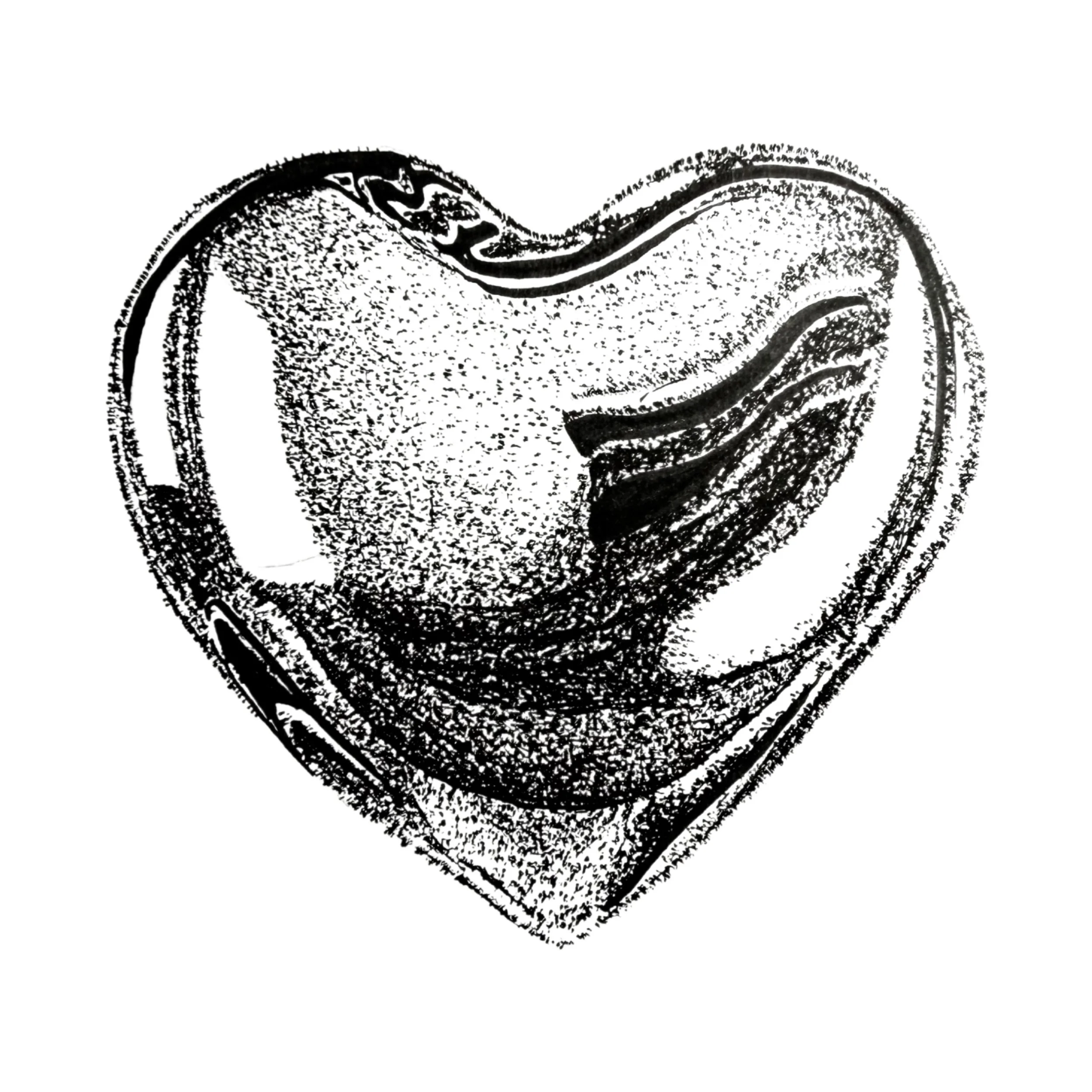 Black and white illustration of a coffee cup with steam rising from it, viewed from above.