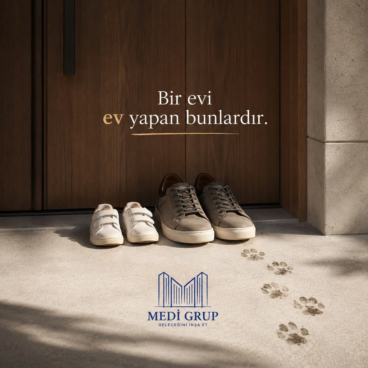 Bir evi ev yapan duvarları değil, i&ccedil;inde biriken anlardır.
İlk adımlar, kapıda bekleyen minik ayakkabılar, eve d&ouml;nen sevdikleriniz...
Biz sadece yaşam alanları değil, bu anlara ev sahipliği yapacak yuvalar inşa ediyoruz.

#MediGrup #Yatır