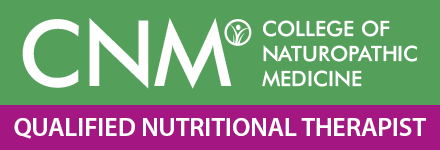 College of Naturopathic Medicine logo with green and purple background