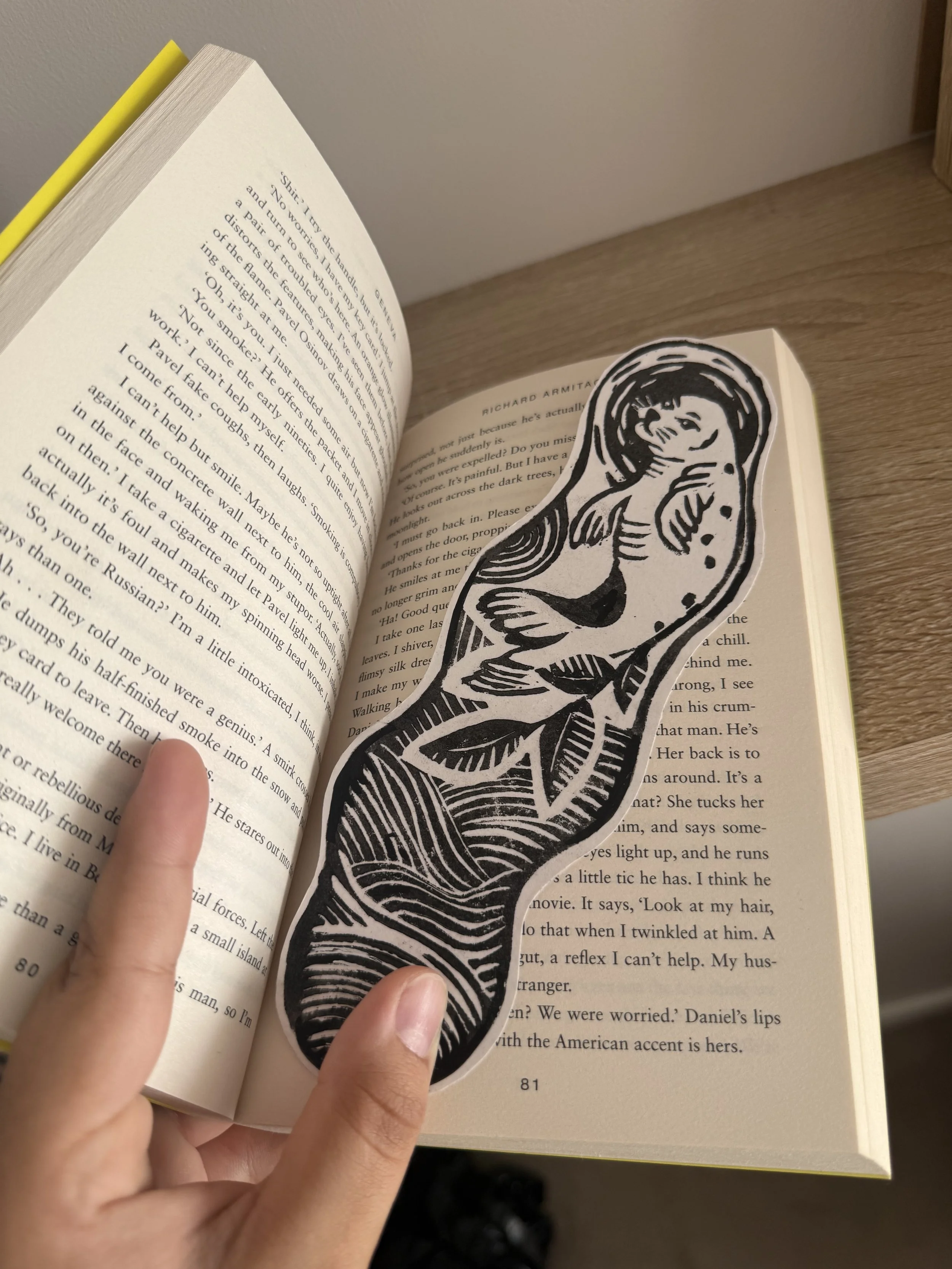 Seal Lino Print Bookmark
