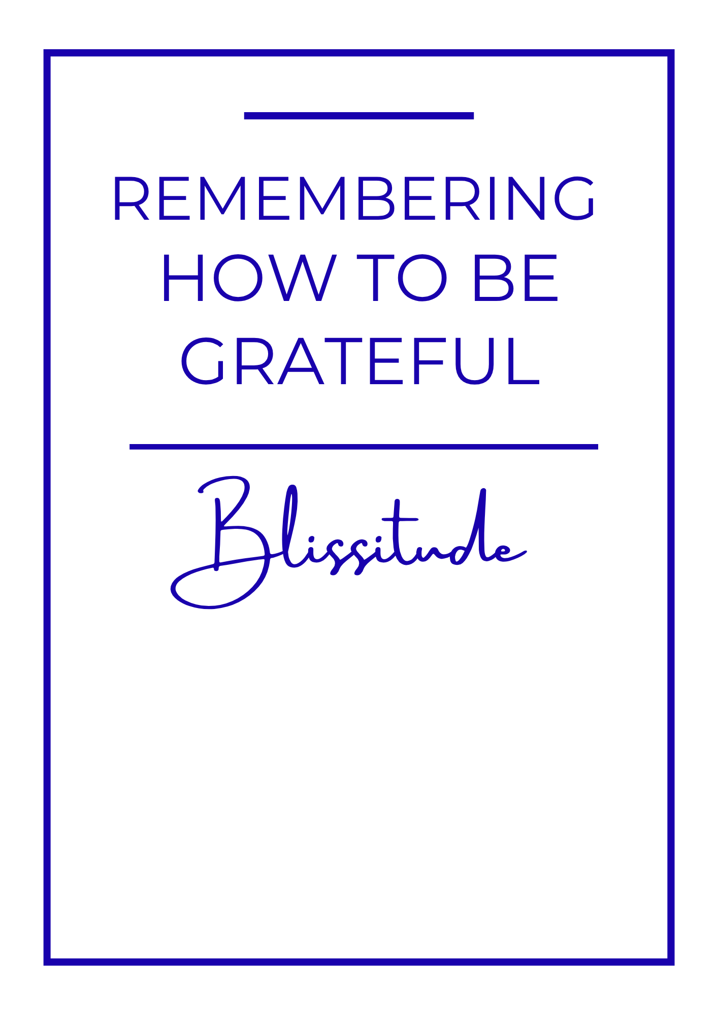 Remembering gratitude