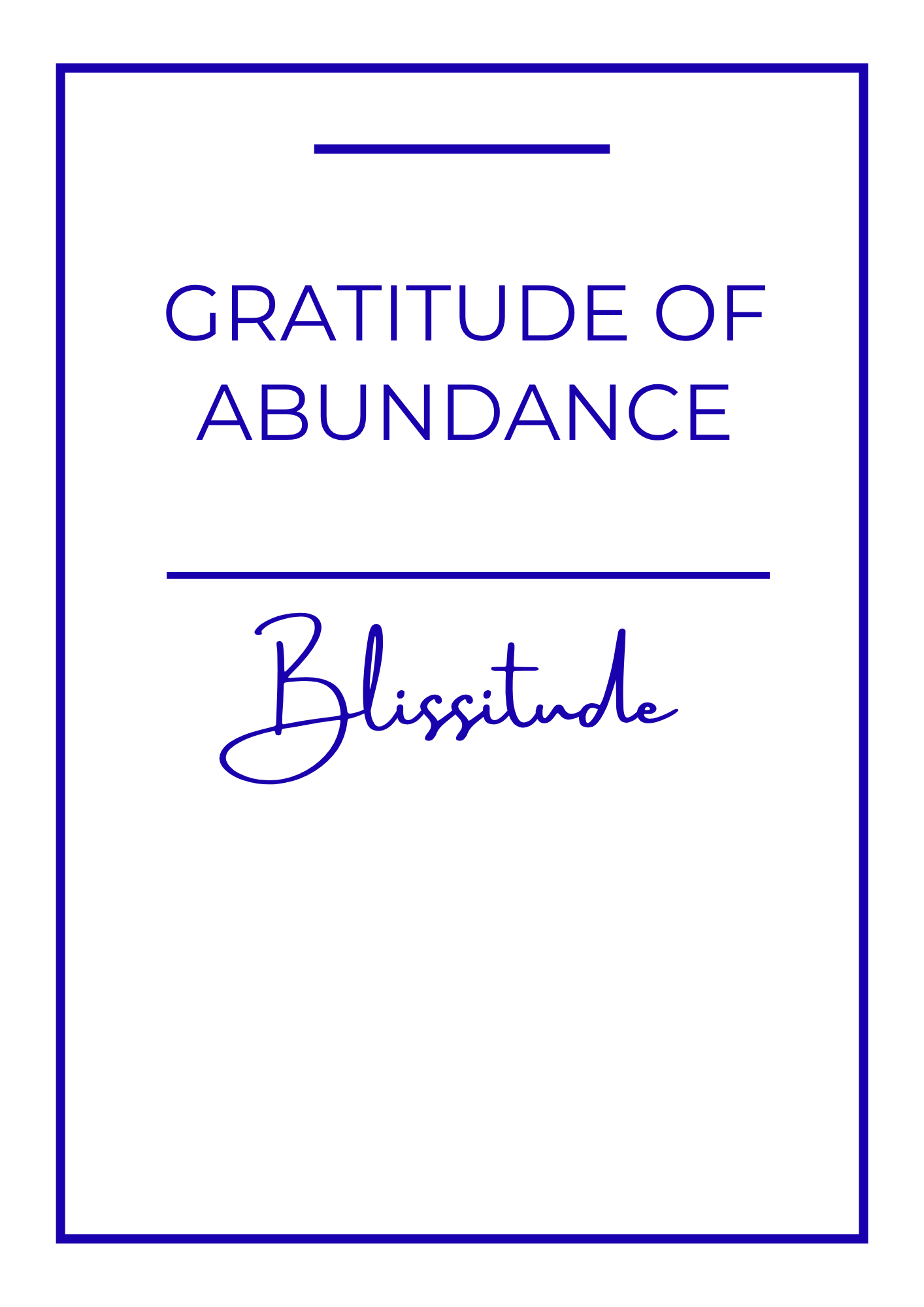 Gratitude of abundance