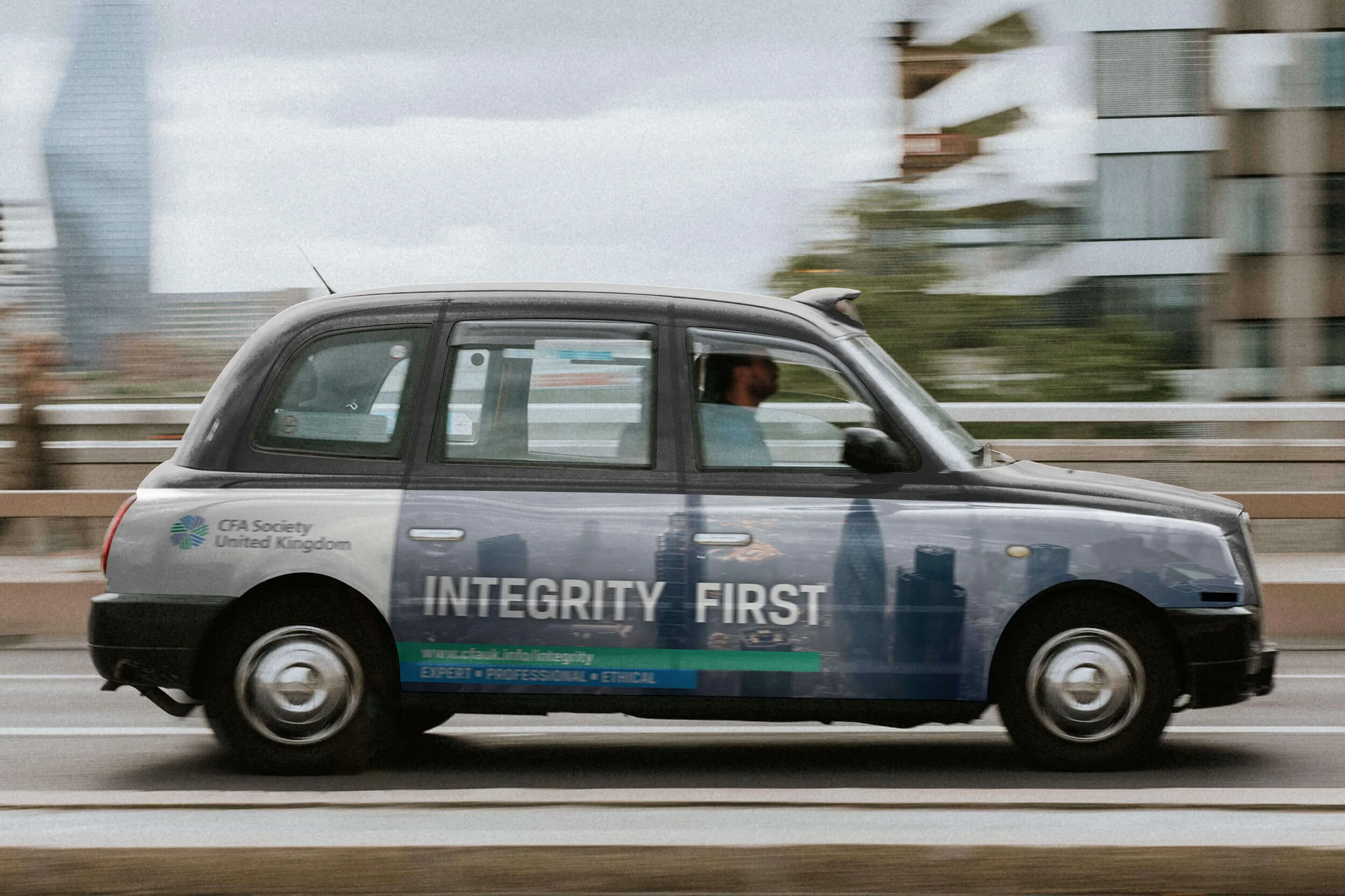 Campaign on the side of a London Black Cab