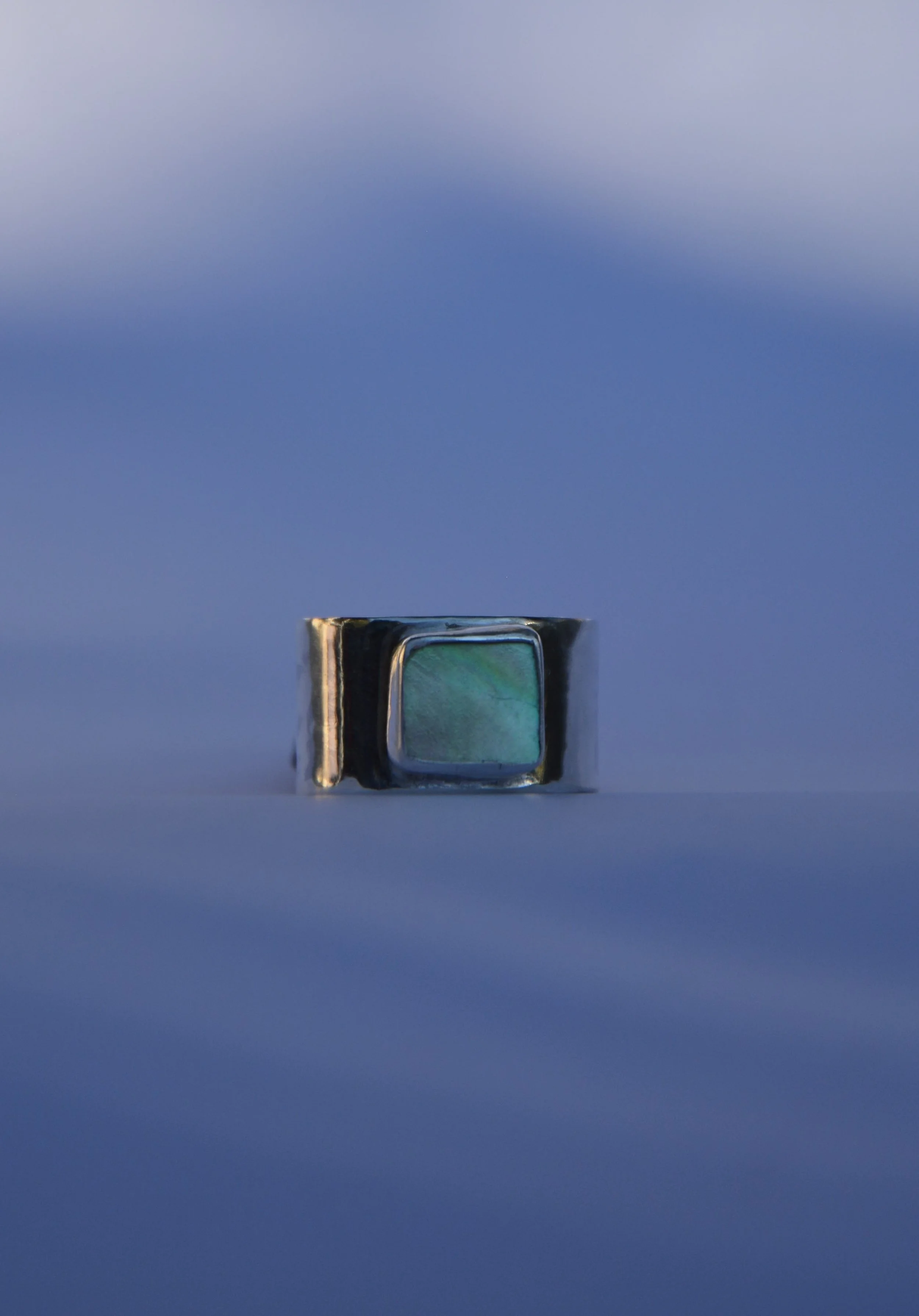 Abalone Large Square Ring