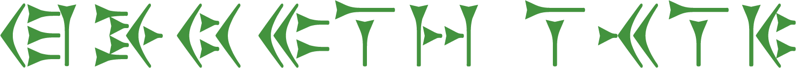 Black background with green cryptic symbols arranged in a line