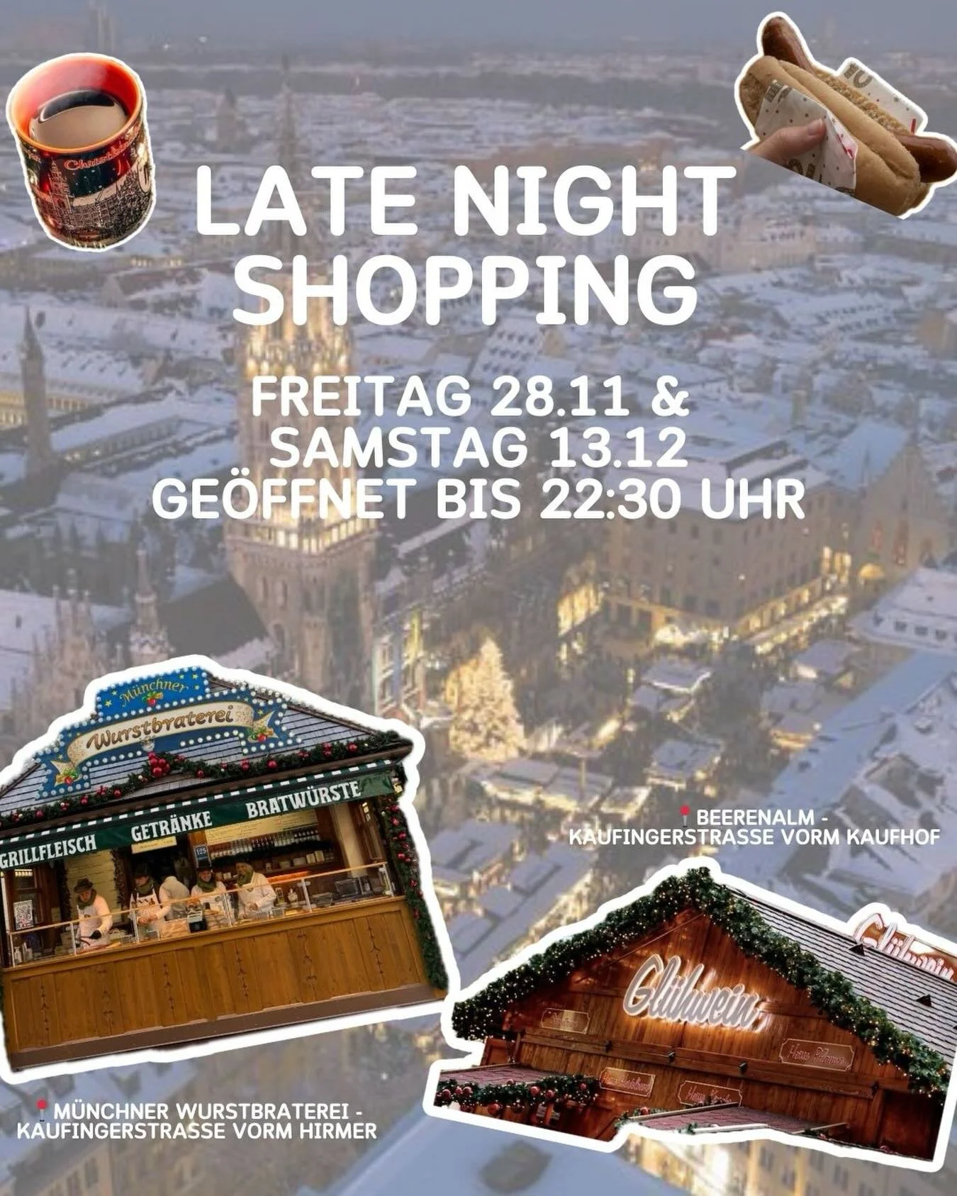 Late Night Shopping inklusive Bummeln am Christkindlmarkt ist dieses Jahr am Black Friday (Freitag, 28. November 2025) und am 3. Adventssamstag (Samstag, 13. Dezember 2025) m&ouml;glich! 🛍️&hearts;️

Perfekt, um beim Weihnachtsshopping kurz vorbeizu