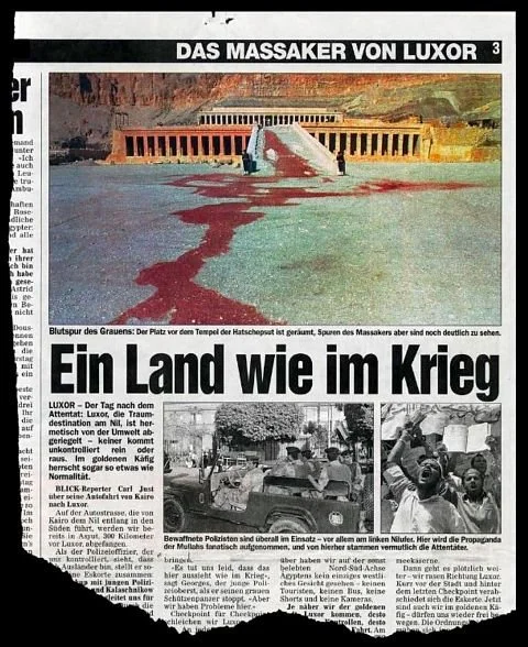 Zeitungstext zum Massaker von Luxor