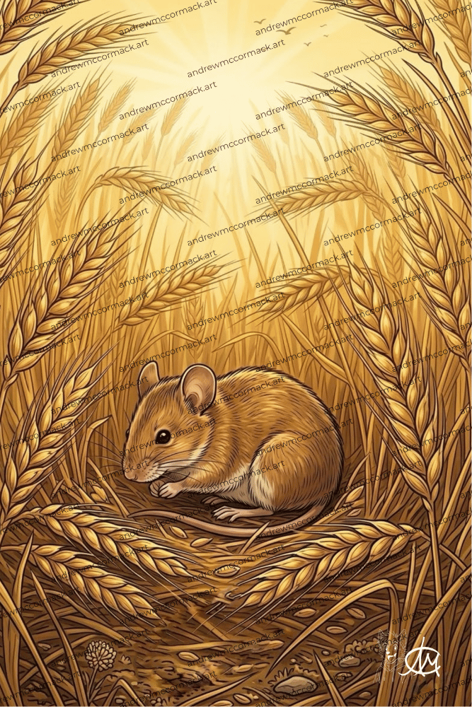 Field Mouse in the Wheat Field - Art Print