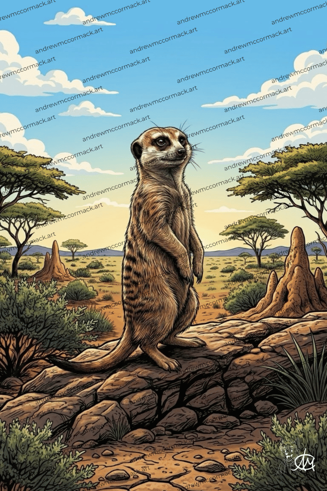Curious Meerkat - Art Print