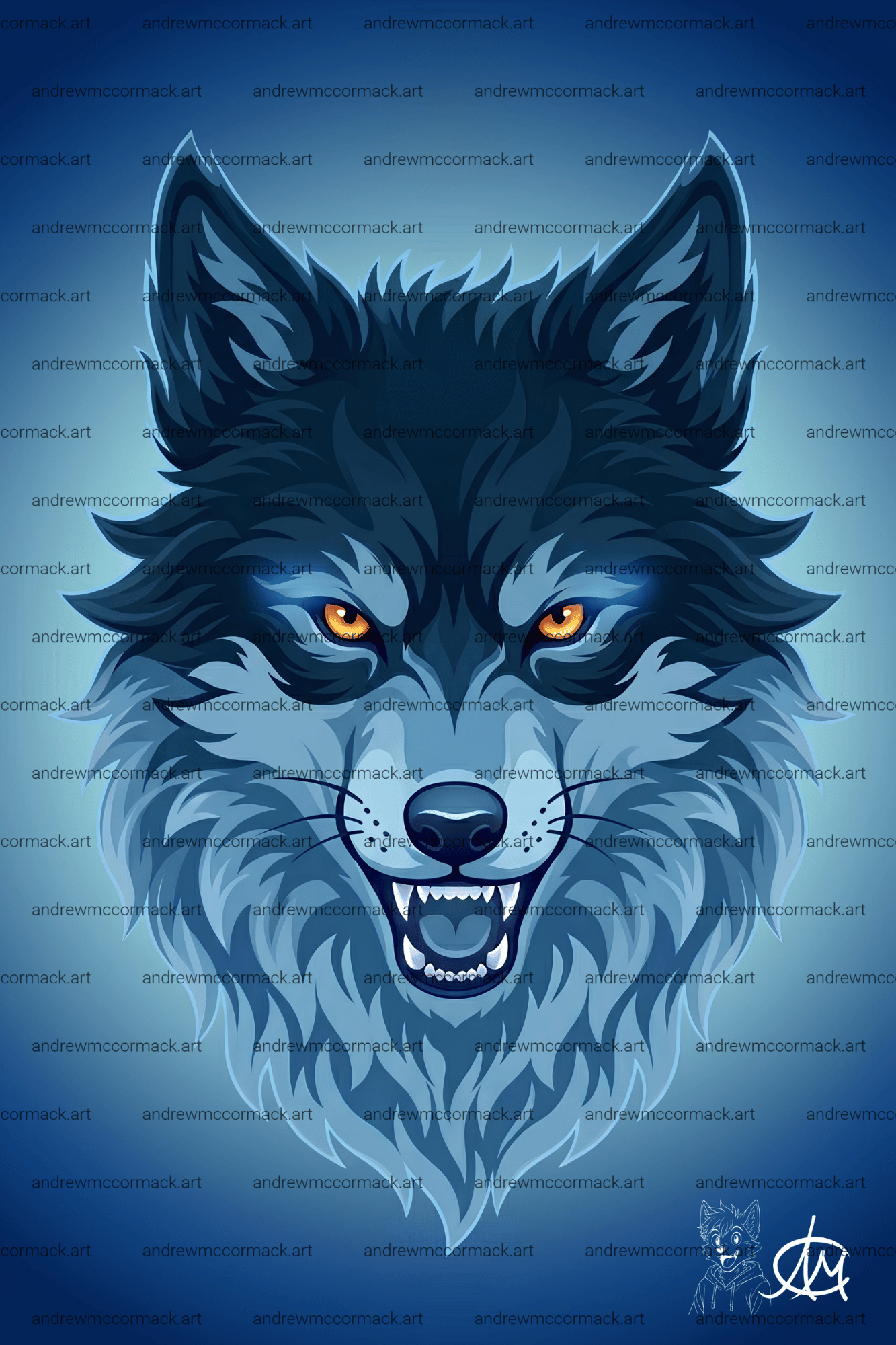 Cool Blue Wolf
