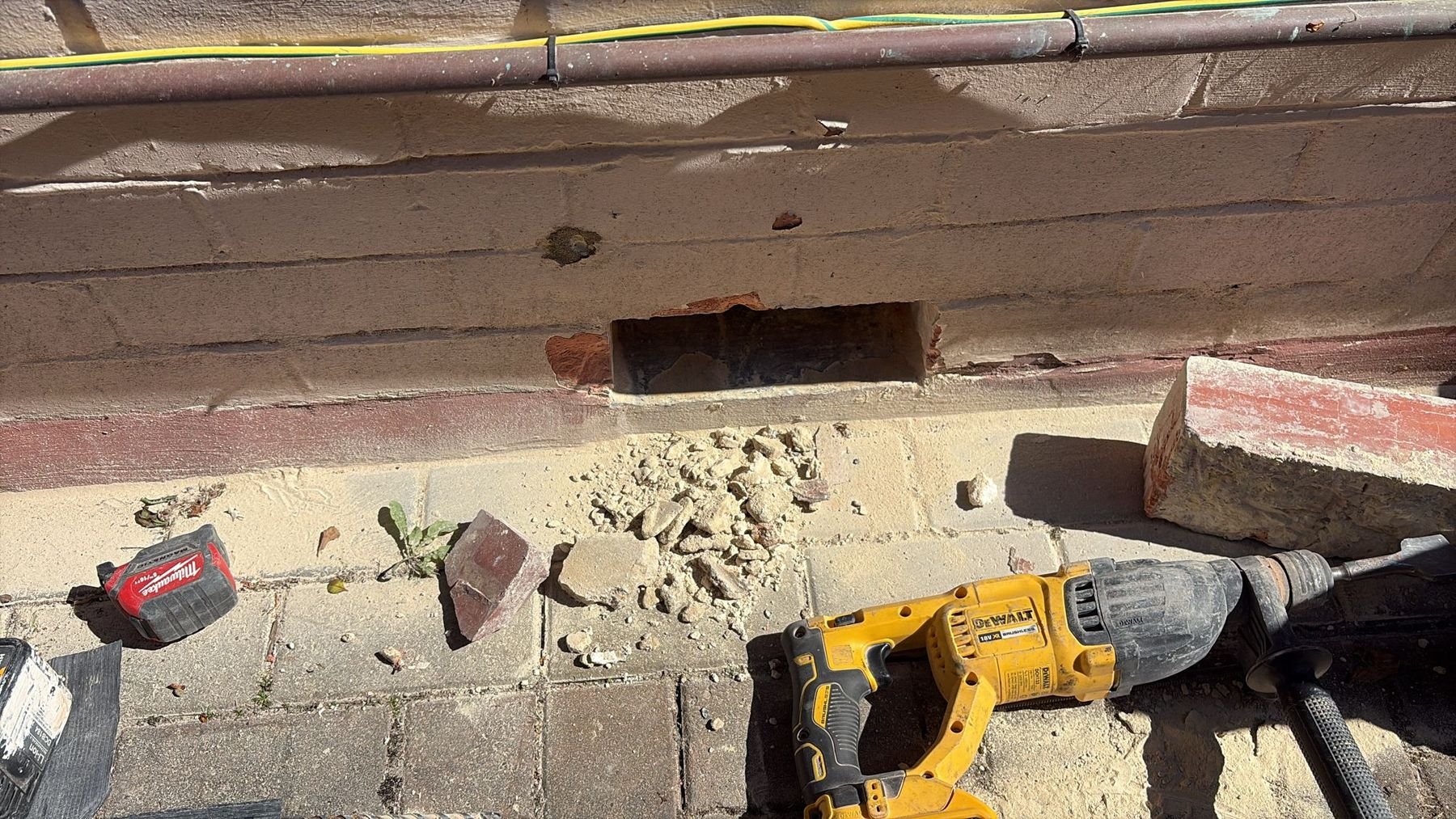During: new airbrick opening for underfloor ventilation — Hastings