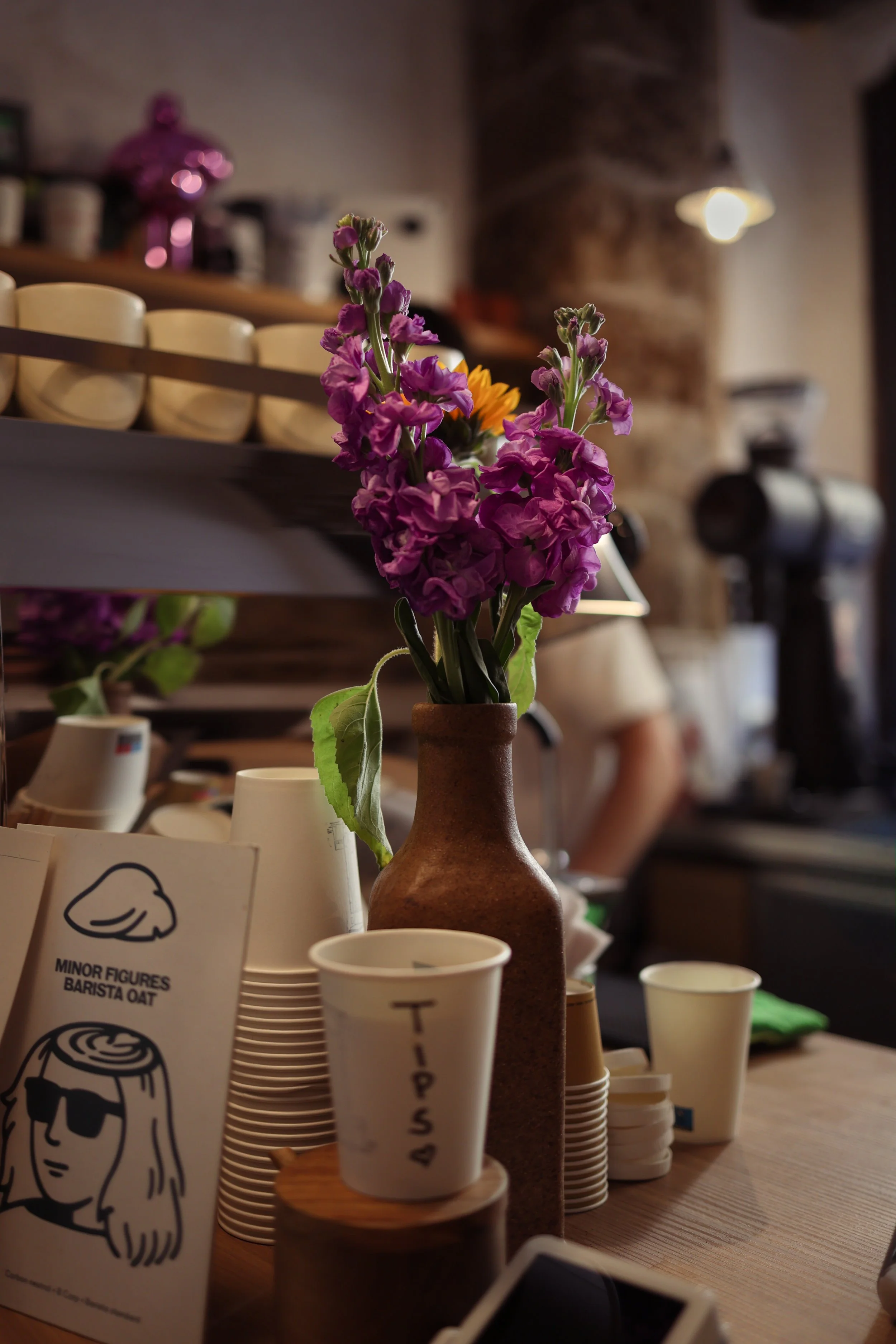 Food photography for Filtro coffee shop in Salerno, photographing granola bowl, croissant, matcha latte, and specialty coffee