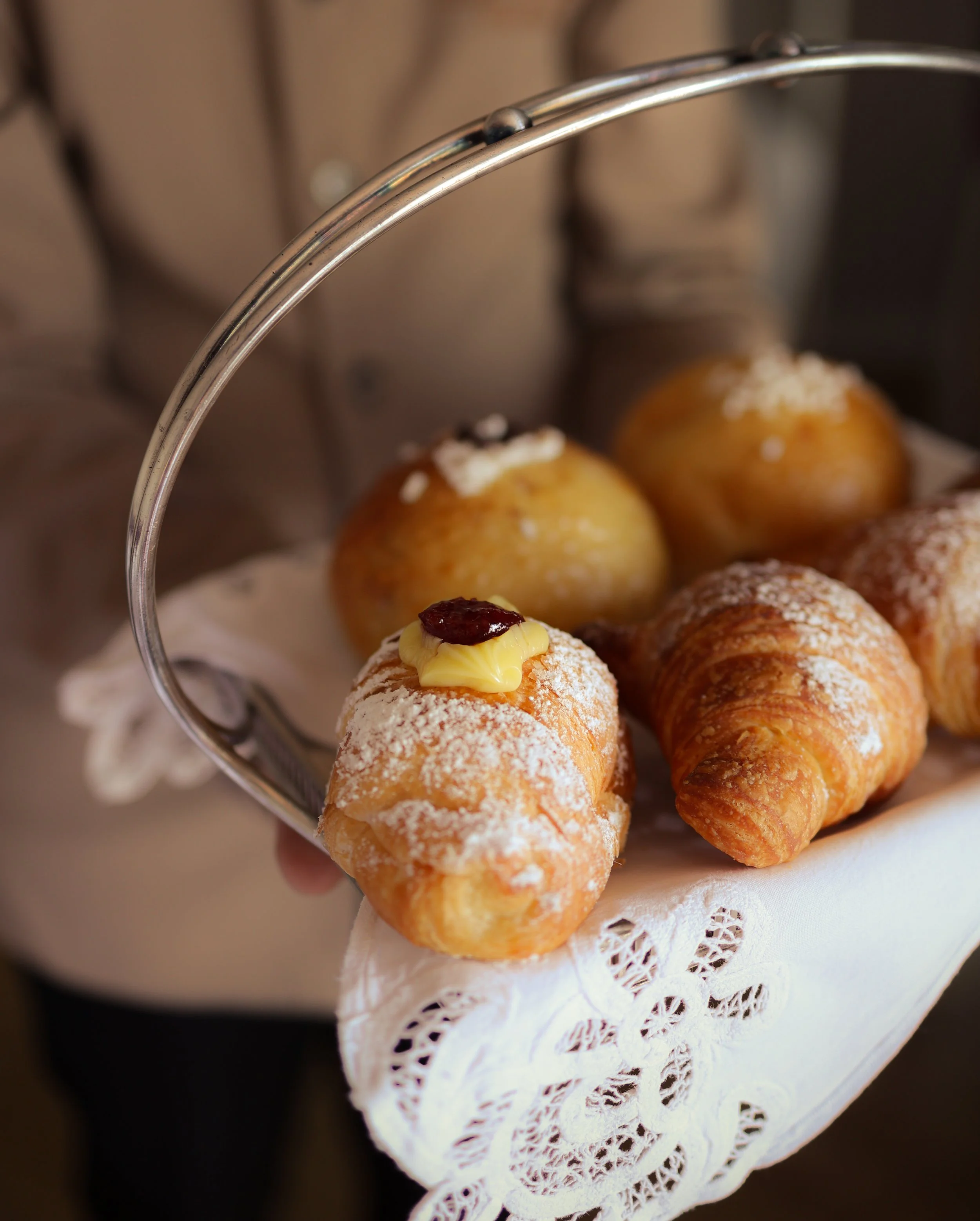 Hospitality photographer for Hotel Tramontano in Sorrento, photographing the Room Service along with breakfast, croissant, cakes and coffee 