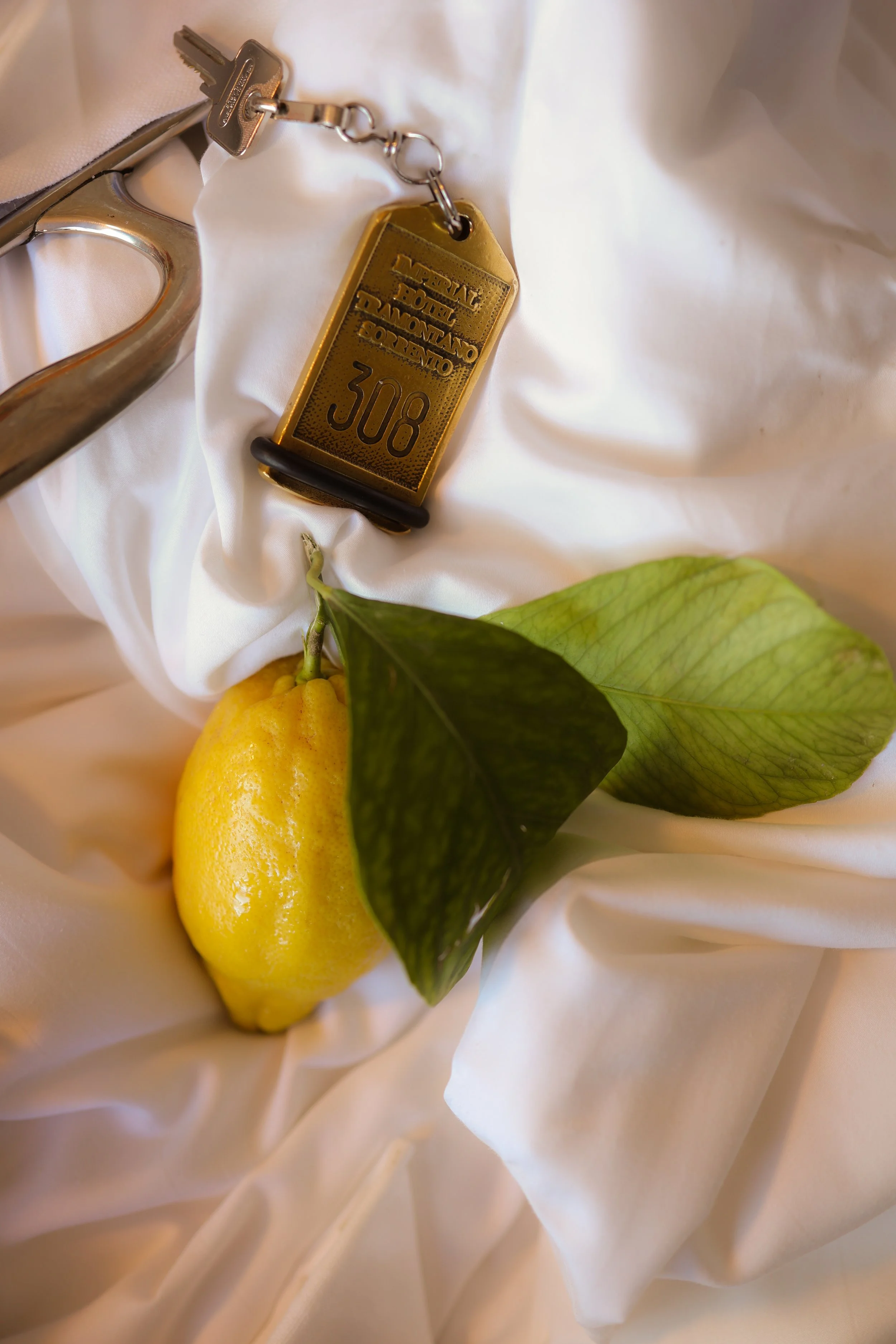 Hospitality photographer for Hotel Tramontano in Sorrento, photographing the Room Service along with breakfast, croissant, cakes, coffee and lemons