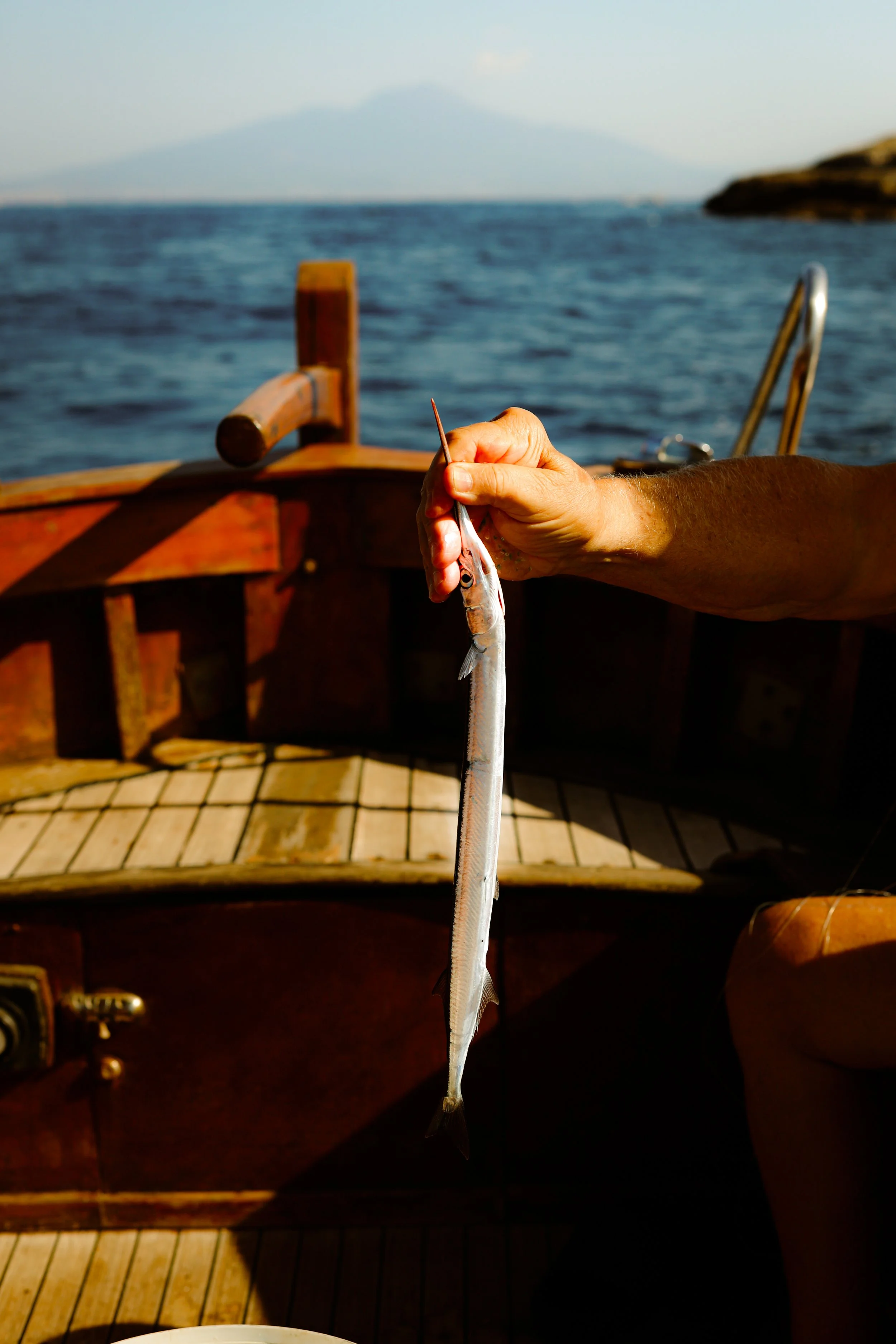 Travel photography boat trip Sorrento coast and Vesuvio