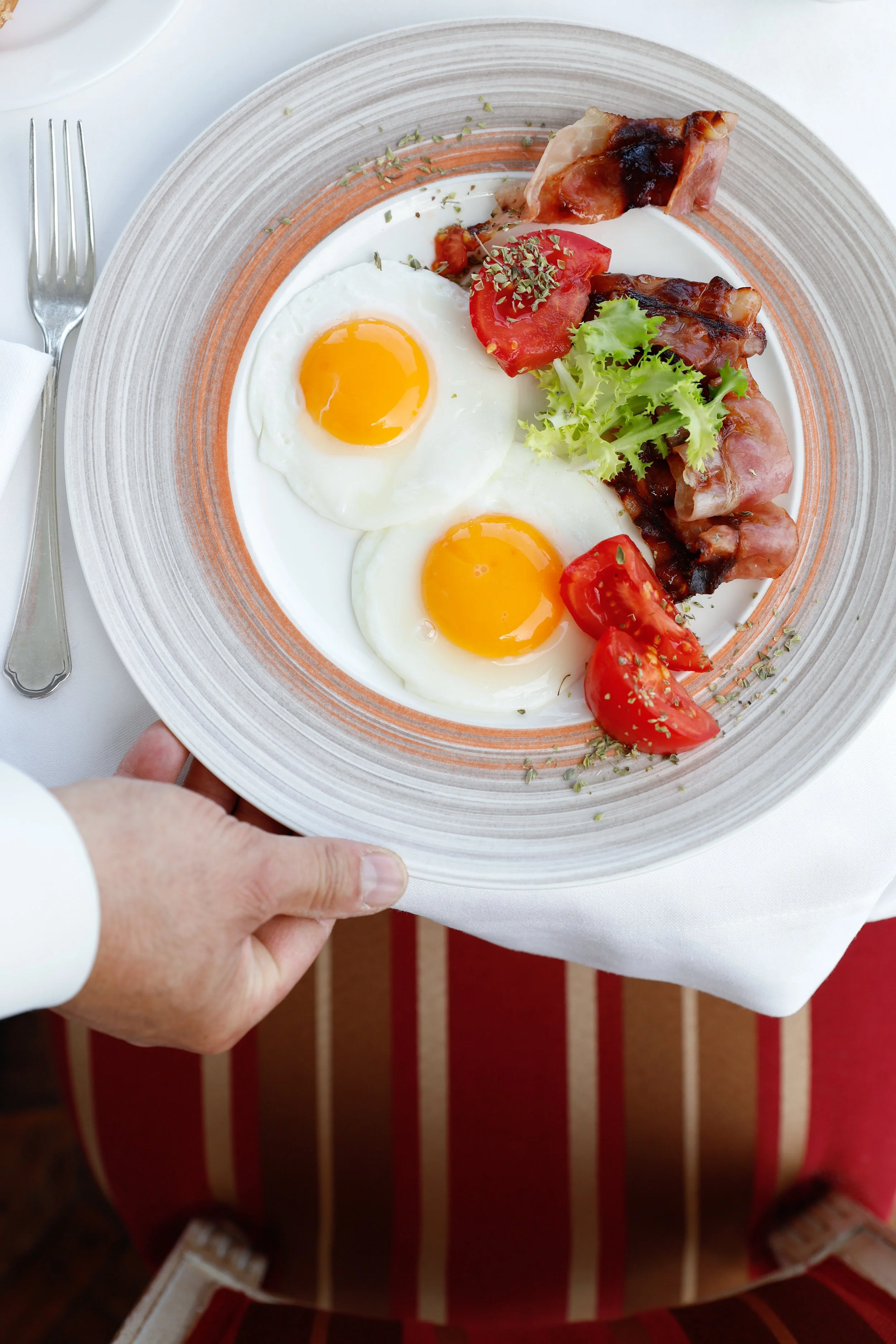 Hospitality photographer for Hotel Tramontano in Sorrento, photographing english breakfast, croissant, cakes and coffee 