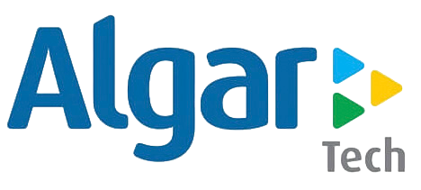 Logo do Algor Lab com elementos gráficos coloridos