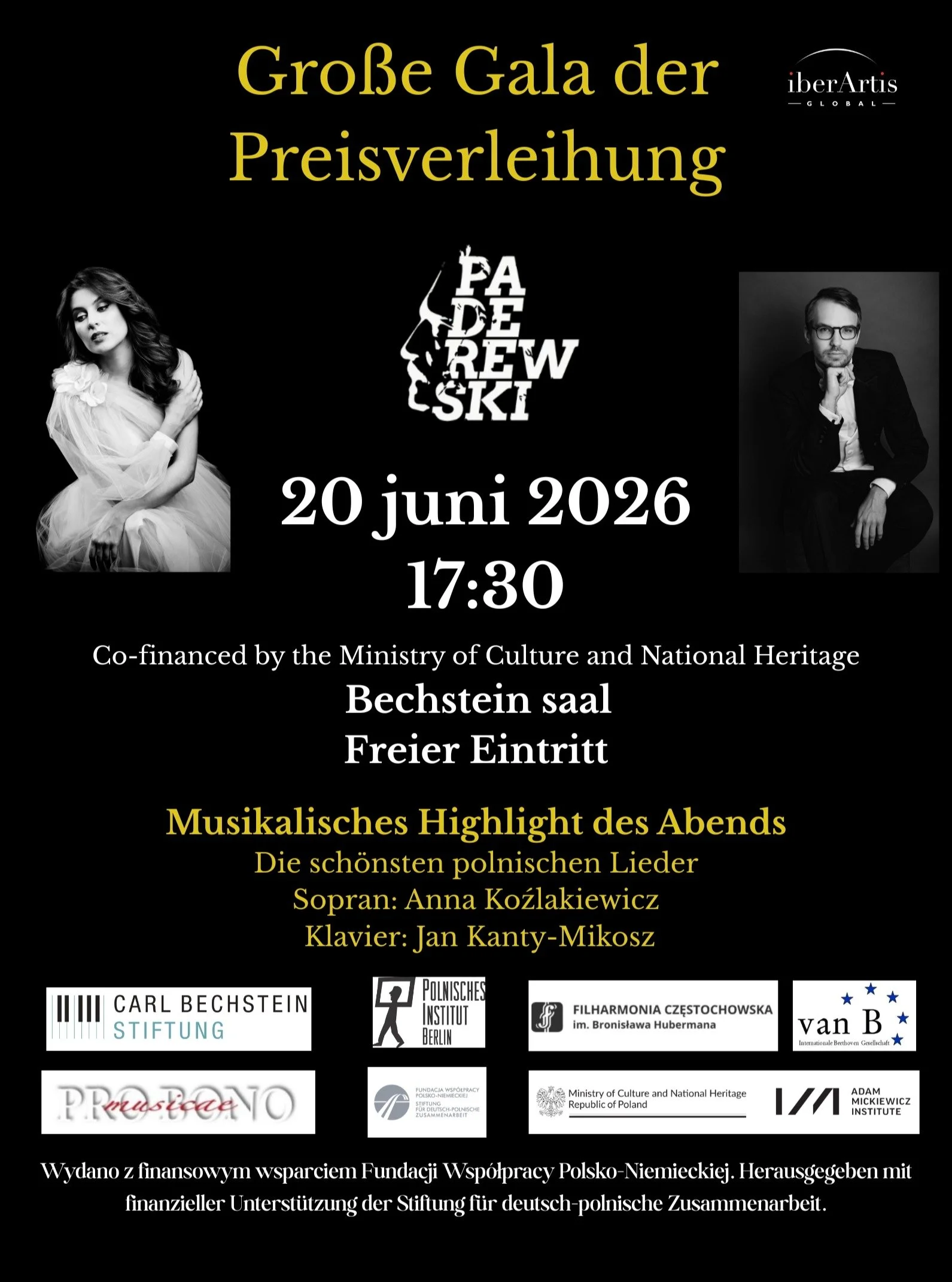 KONCERT W BERLINIE 

20 czerwca tego rou sala Bechsteina w Berlinie stała się miejscem wyjątkowego spotkania z polską muzyką podczas Międzynarodowego Konkursu Grand Prix Paderewski. Miałam przyjemność nie tylko zasiadać w jury, ale r&oacute;wnież wra