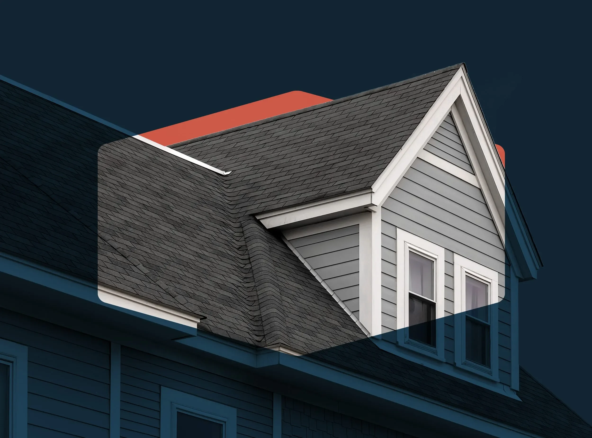 Geometric shape highlighting a residential roof