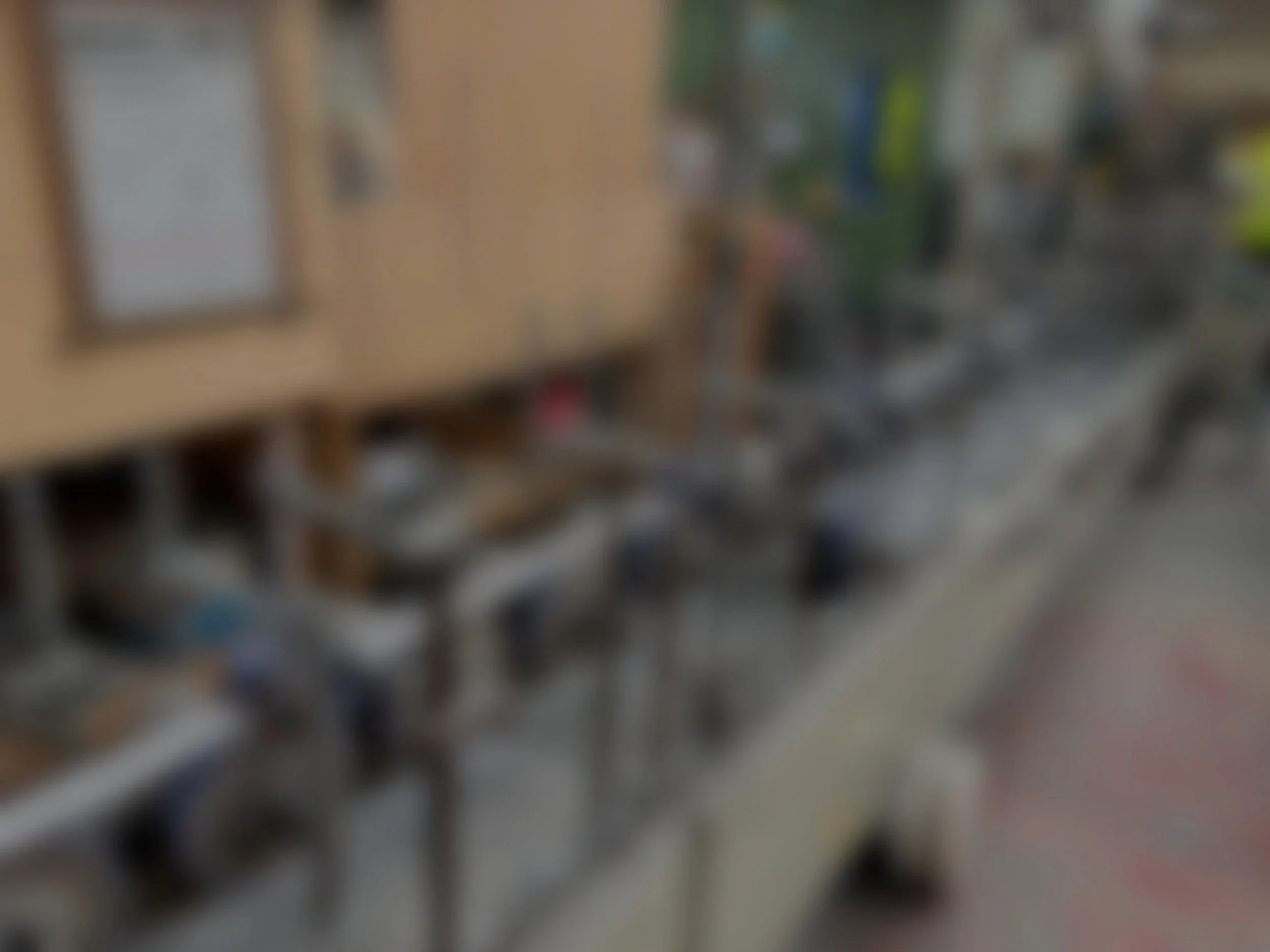 Blurred image of Yorkshire Plywood's profile wrapping lines.