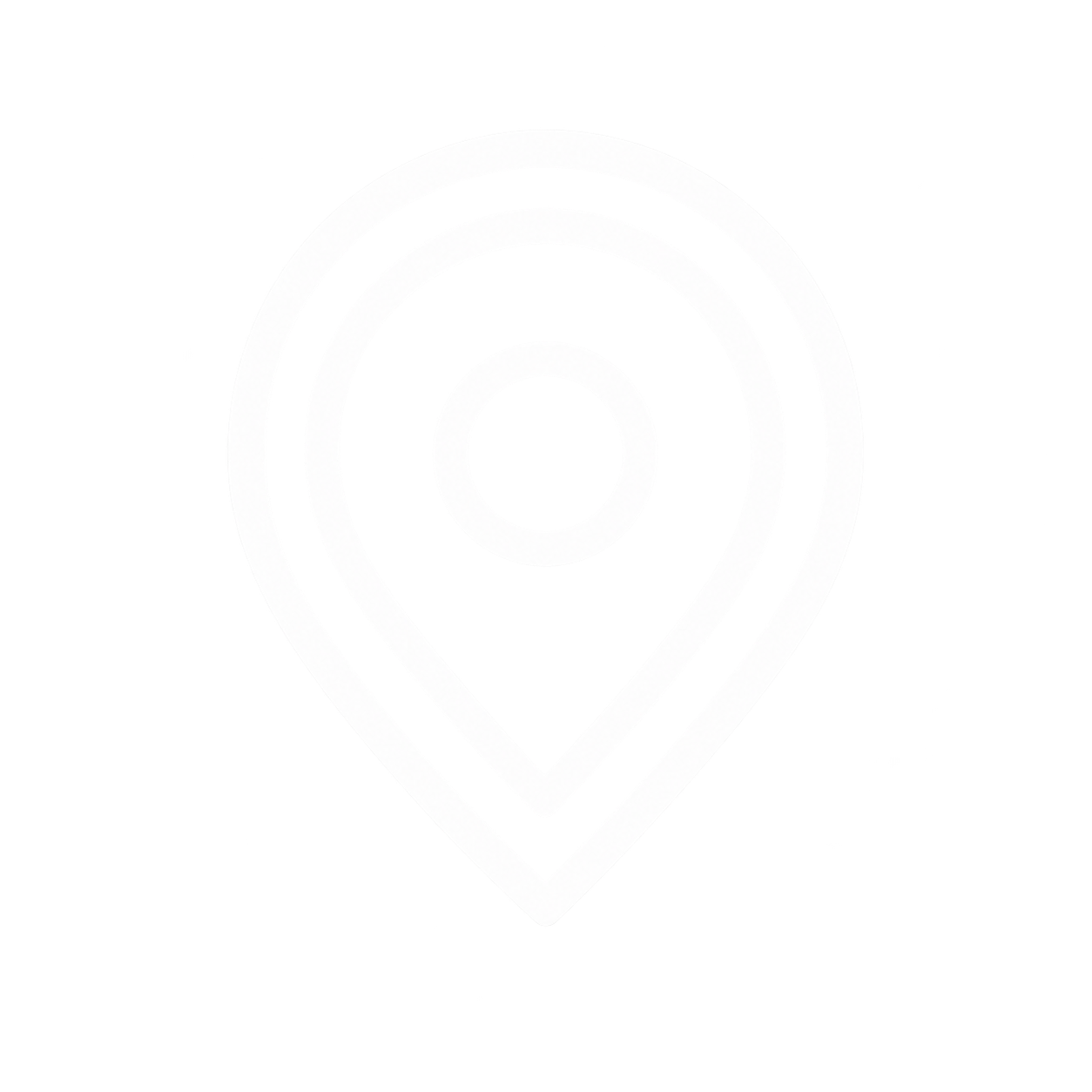 A black and white image of a map marker icon with concentric circles inside.