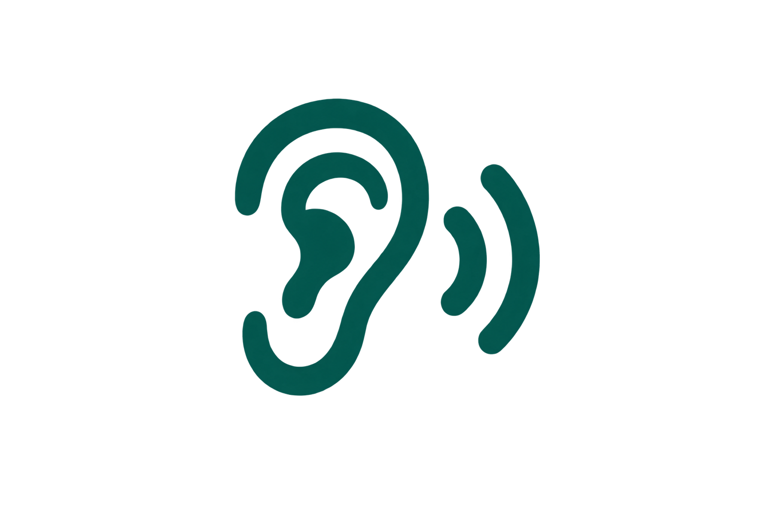 A teal-colored illustration of a telephone receiver.