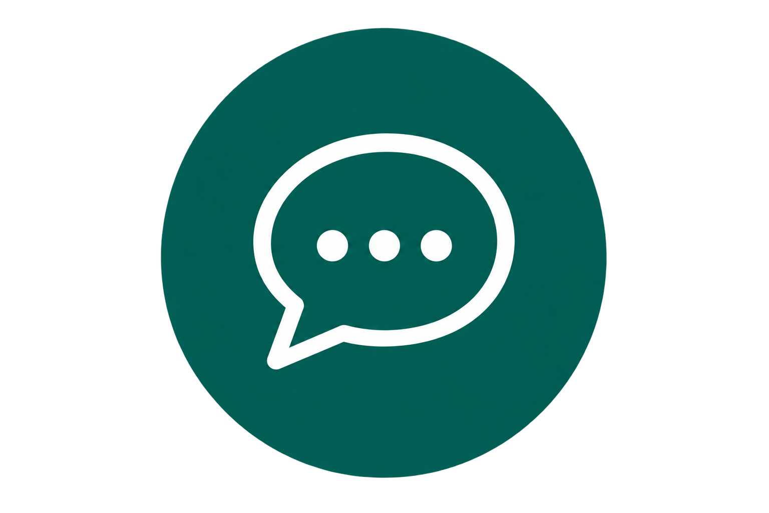 Icon of a speech bubble with three dots, representing messaging or chat.