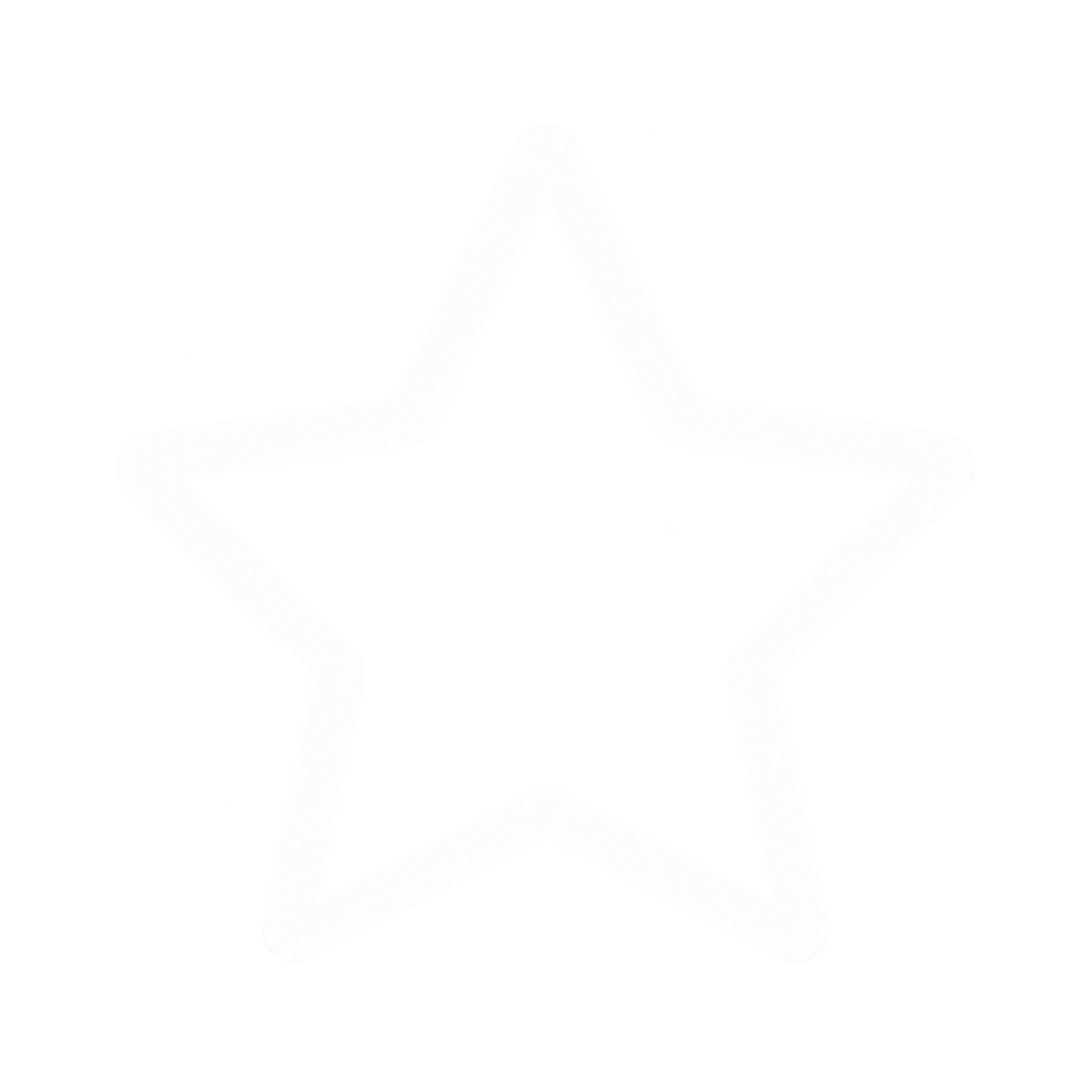 Outline of a five-pointed star with a glow effect on a black background.