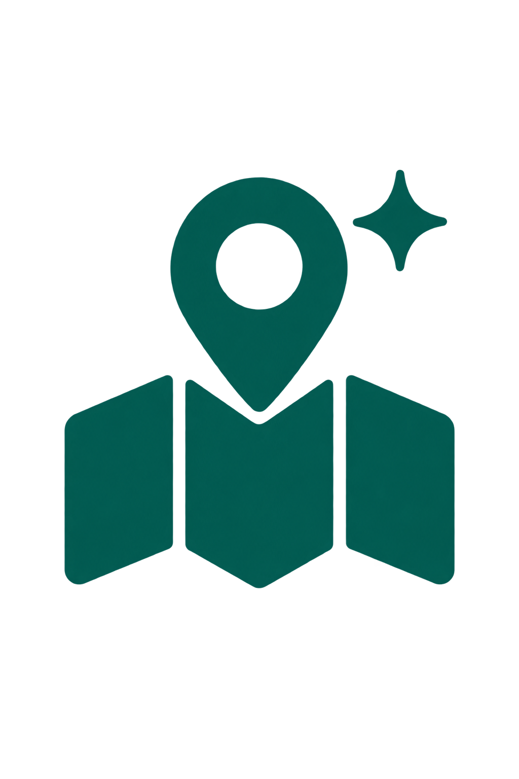A 3D illustration of a map pin icon over a grid of hexagons, representing location or navigation.
