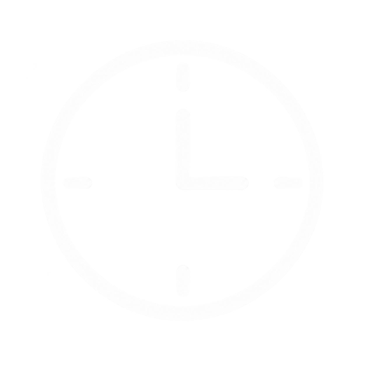 Black and white high contrast image of a round clock showing the time as 3:00.