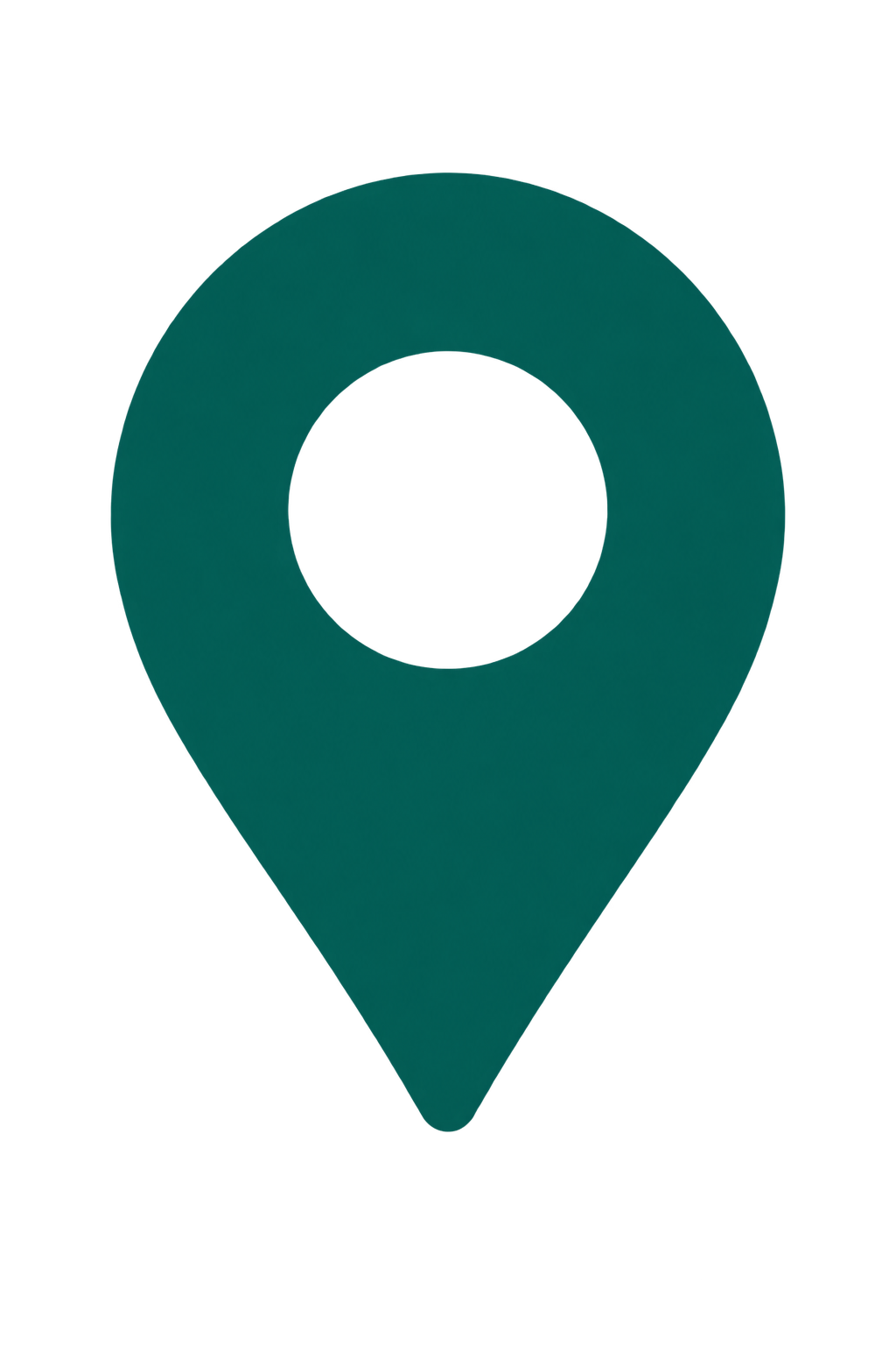 A close-up of a green map pin icon on a black background.