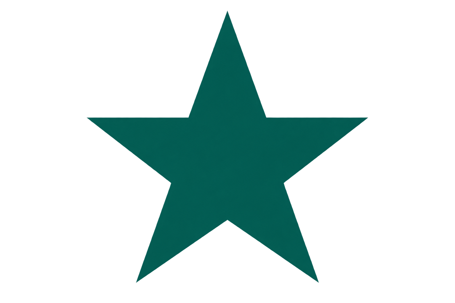 A teal-colored five-pointed star on a black background.