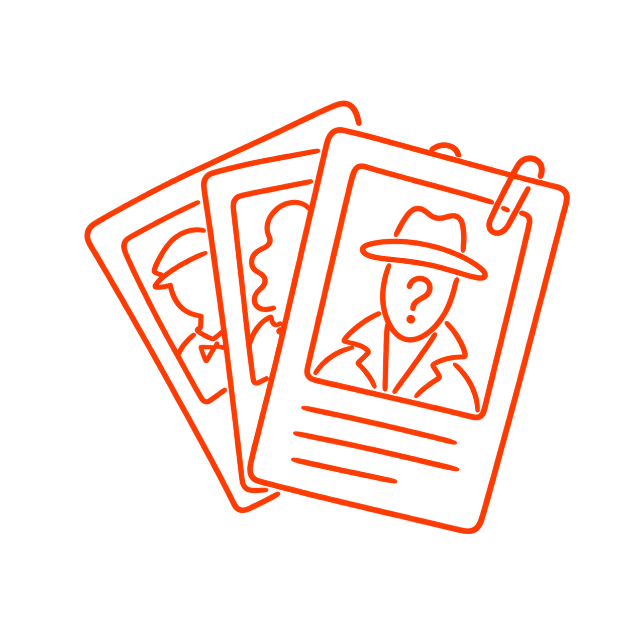 Character cards for a printable murder mystery game