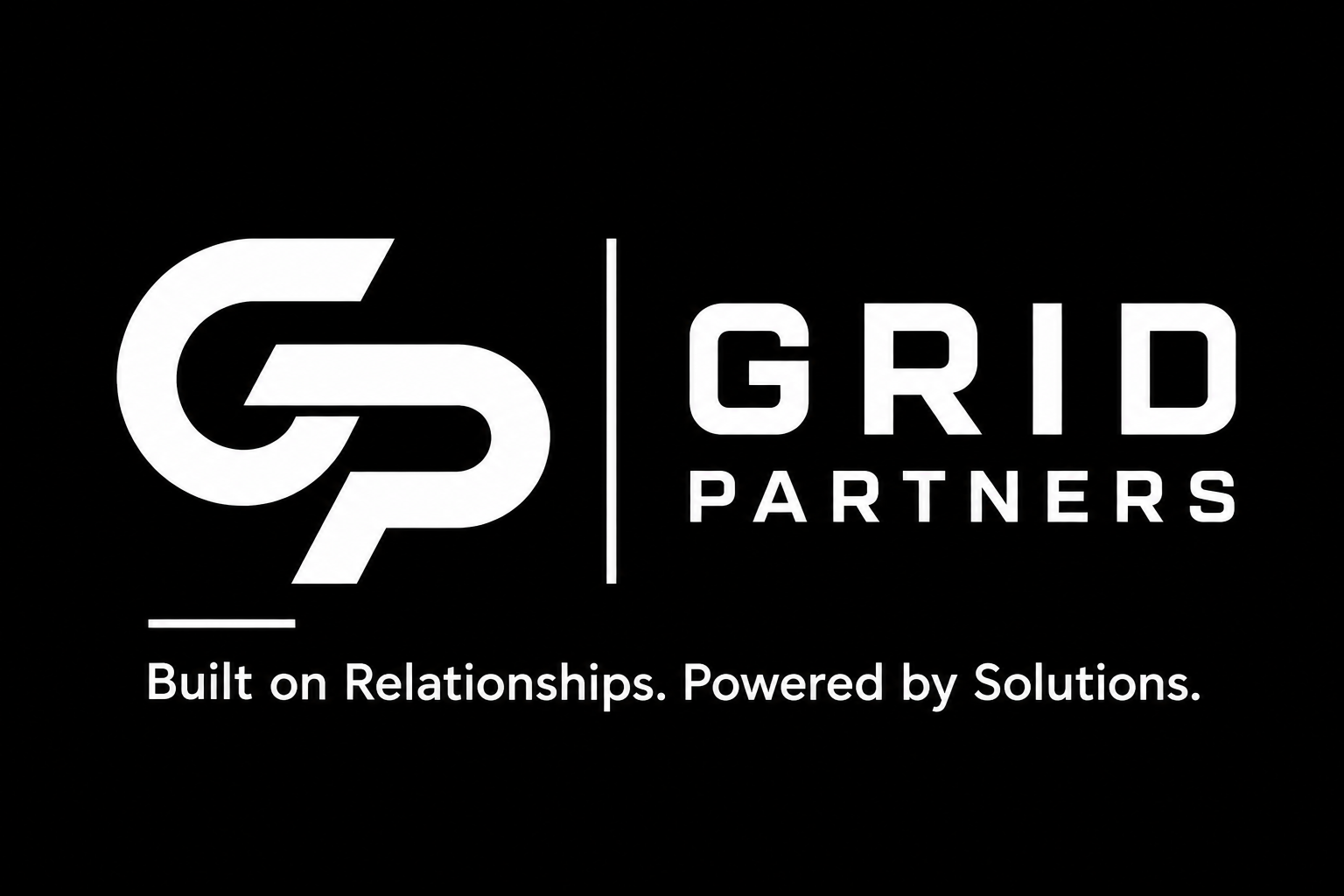 Logo of Grid Partners with slogan 'Built on Relationships. Powered by Solutions.'