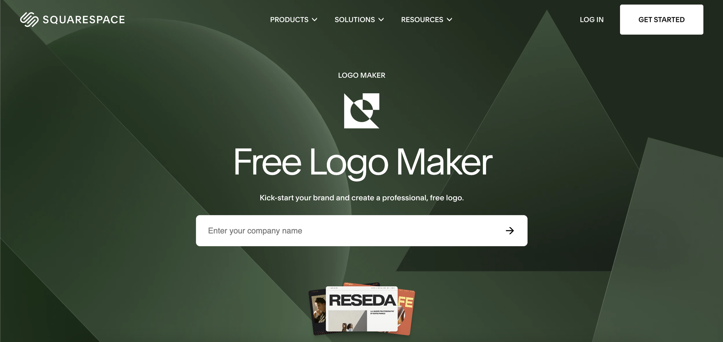 Squarespace Logo Maker landing page