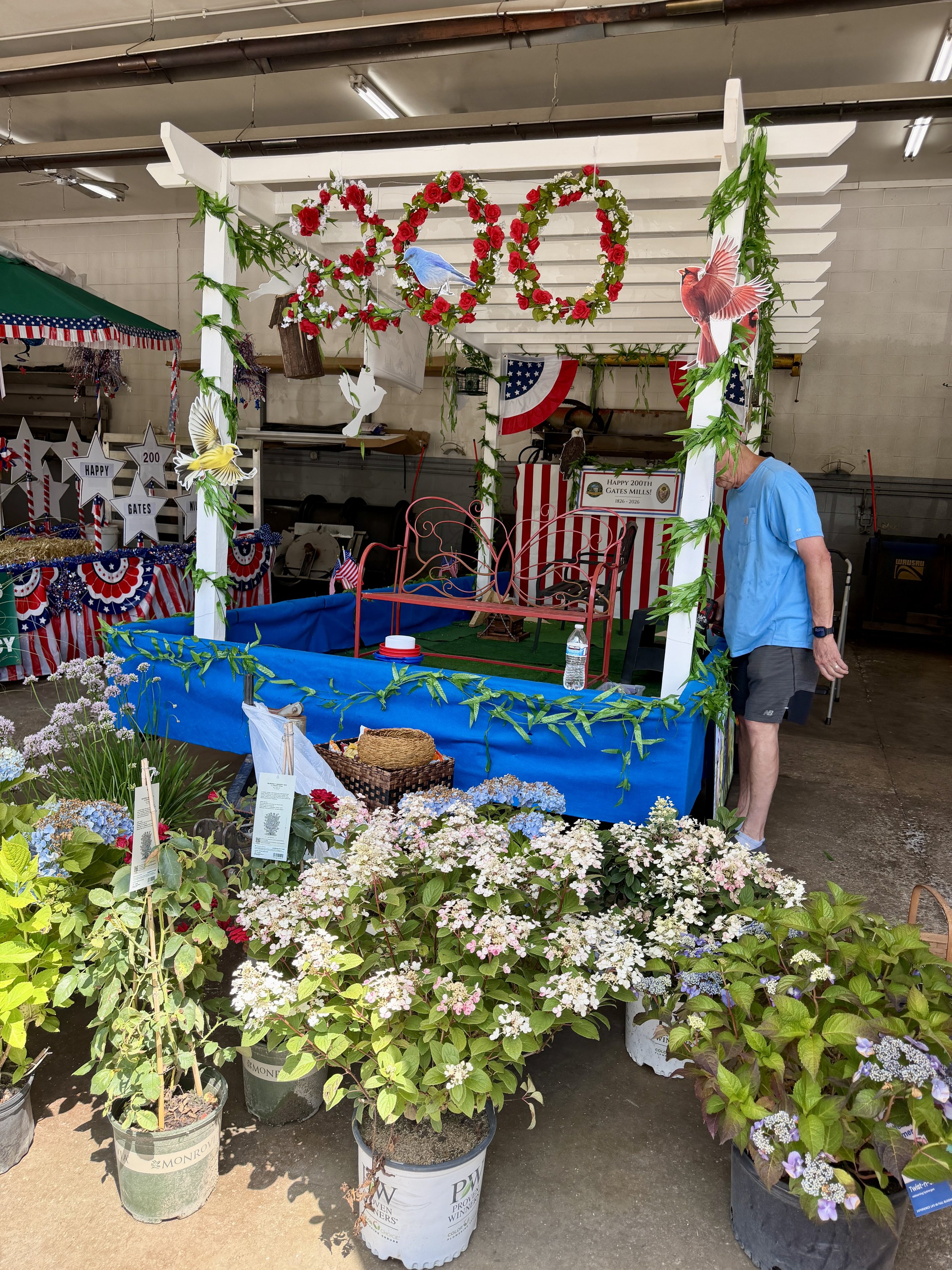 Finishing the 4th of July float
