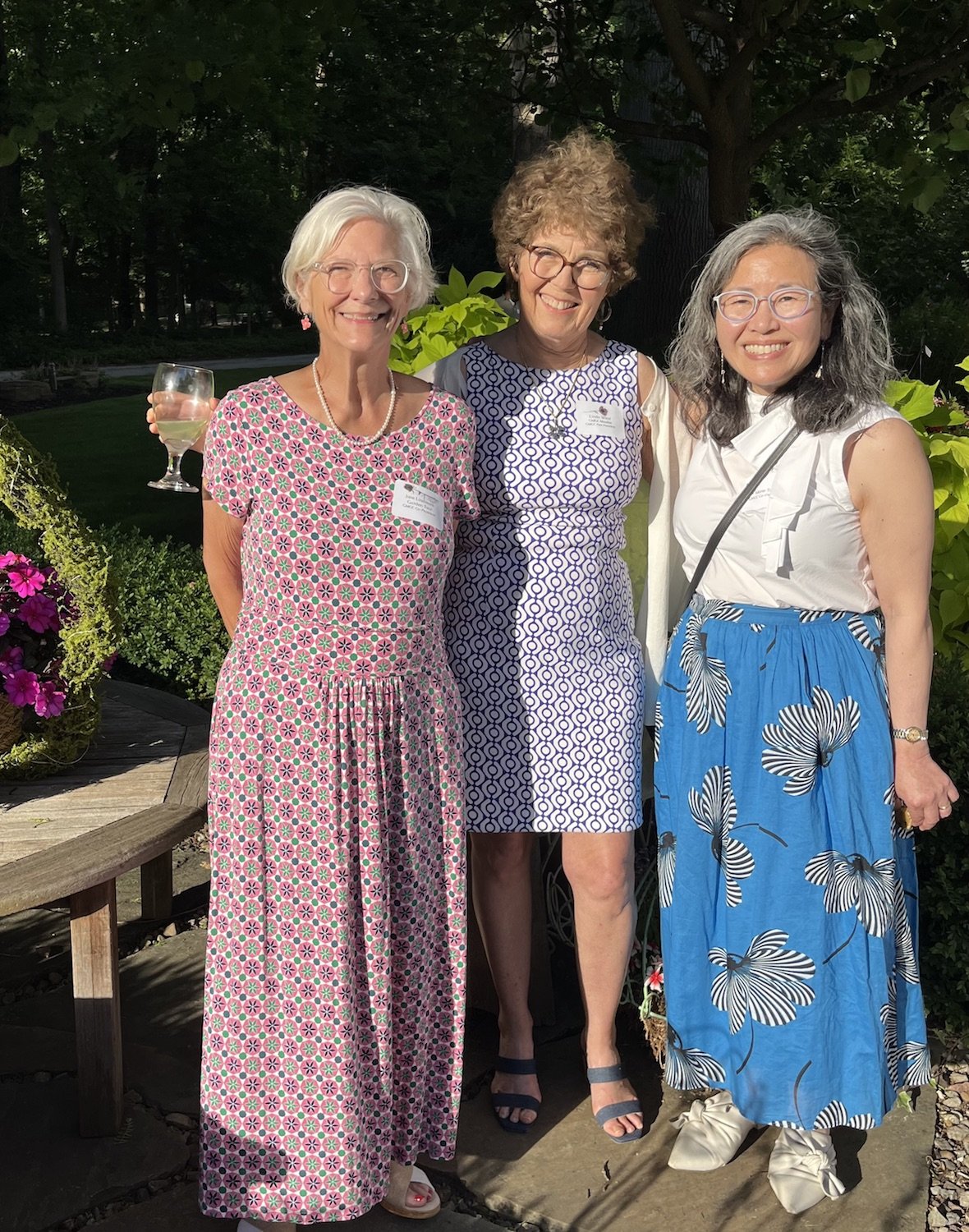 Jane; Linda, Garden Tour Chair; Marie at the Patron Party