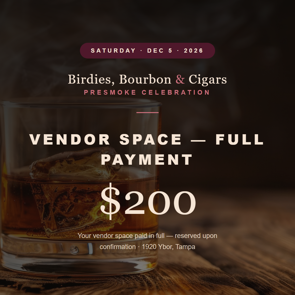 Vendor Space — Full Payment