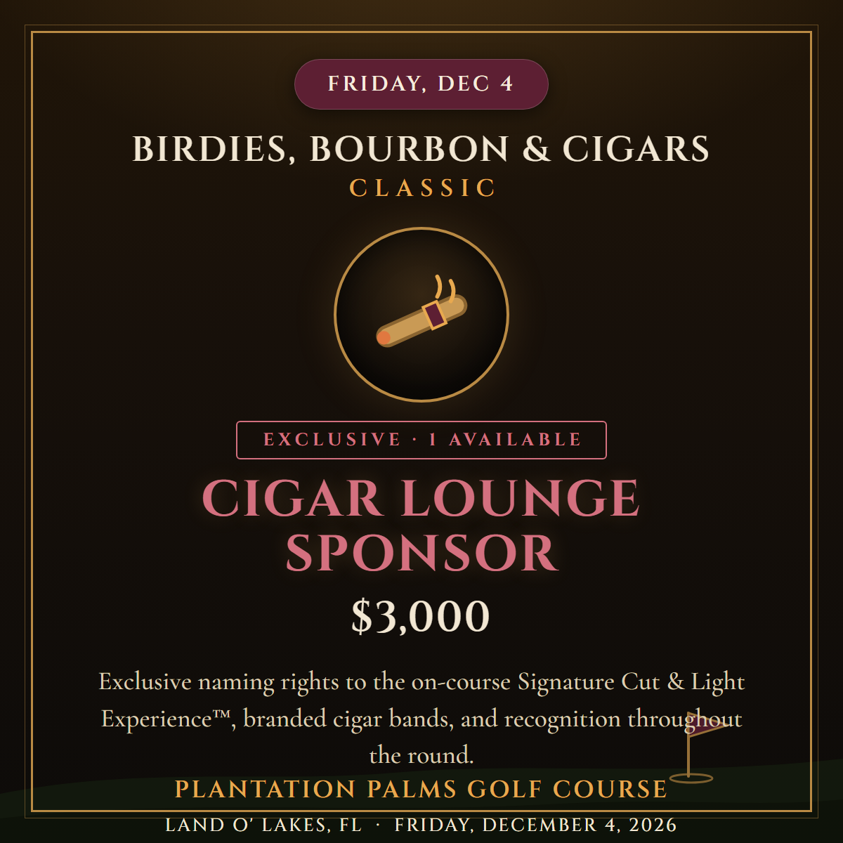 Cigar Lounge Sponsor — Exclusive (1 Available)
